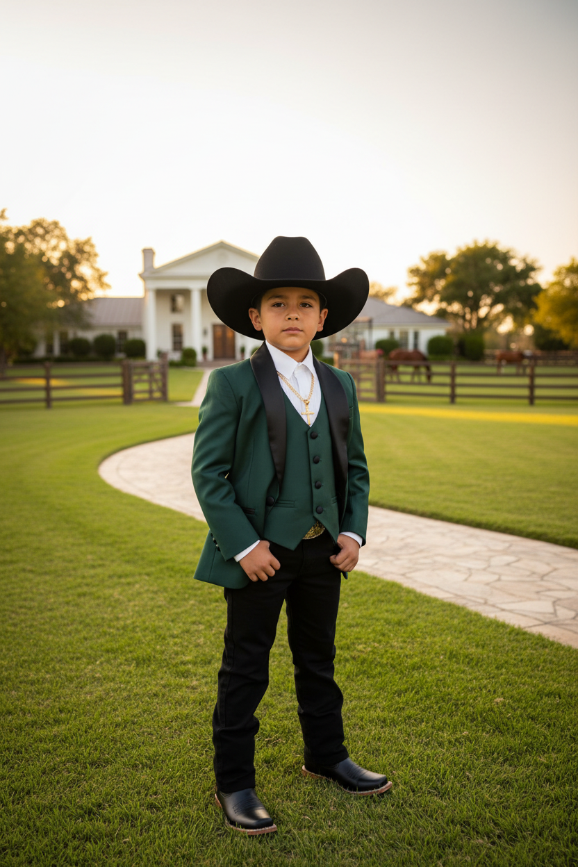 Kids Luxury Suit Emerald Green
