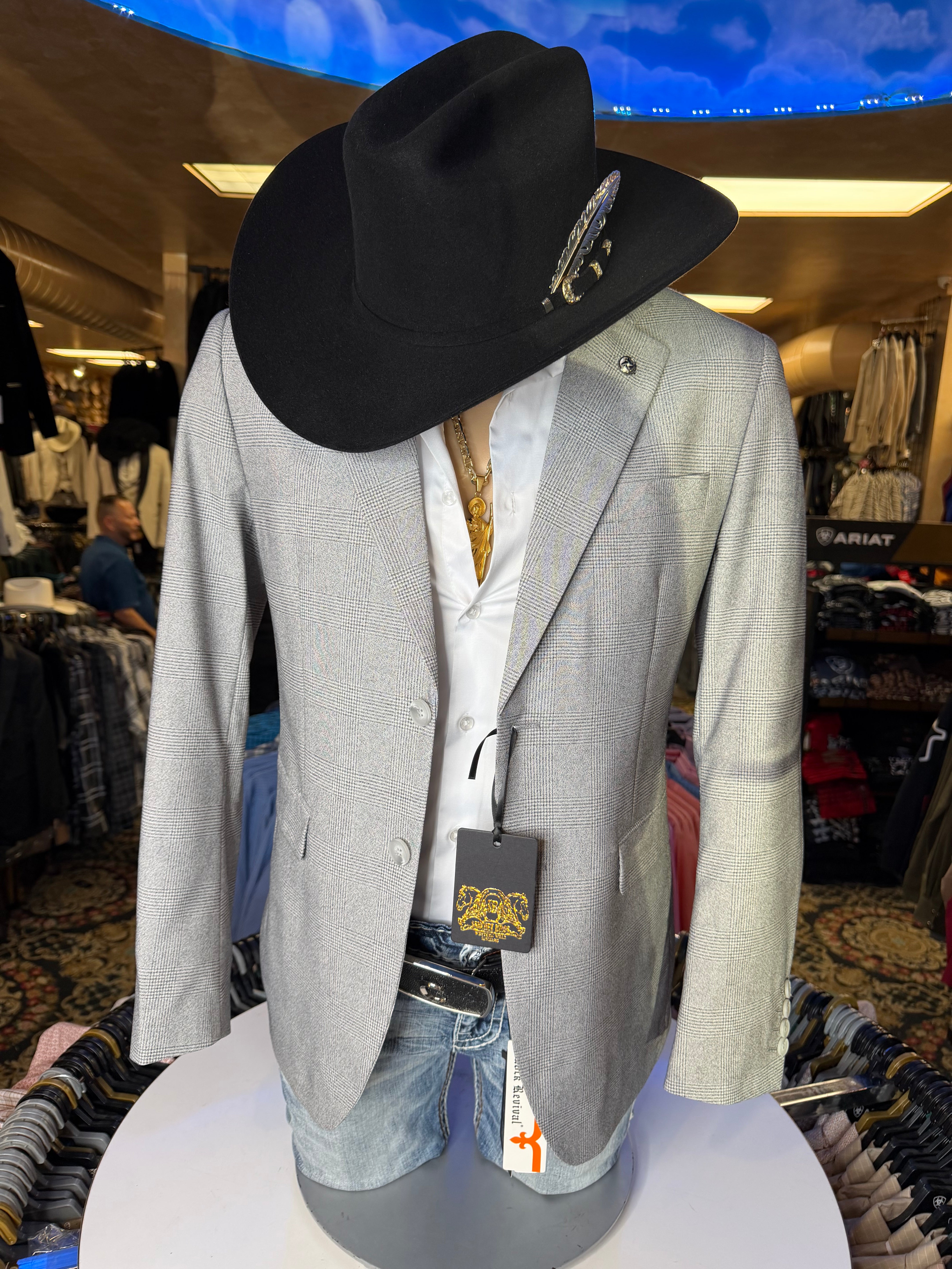 Light Gray Plaid Sport Coat