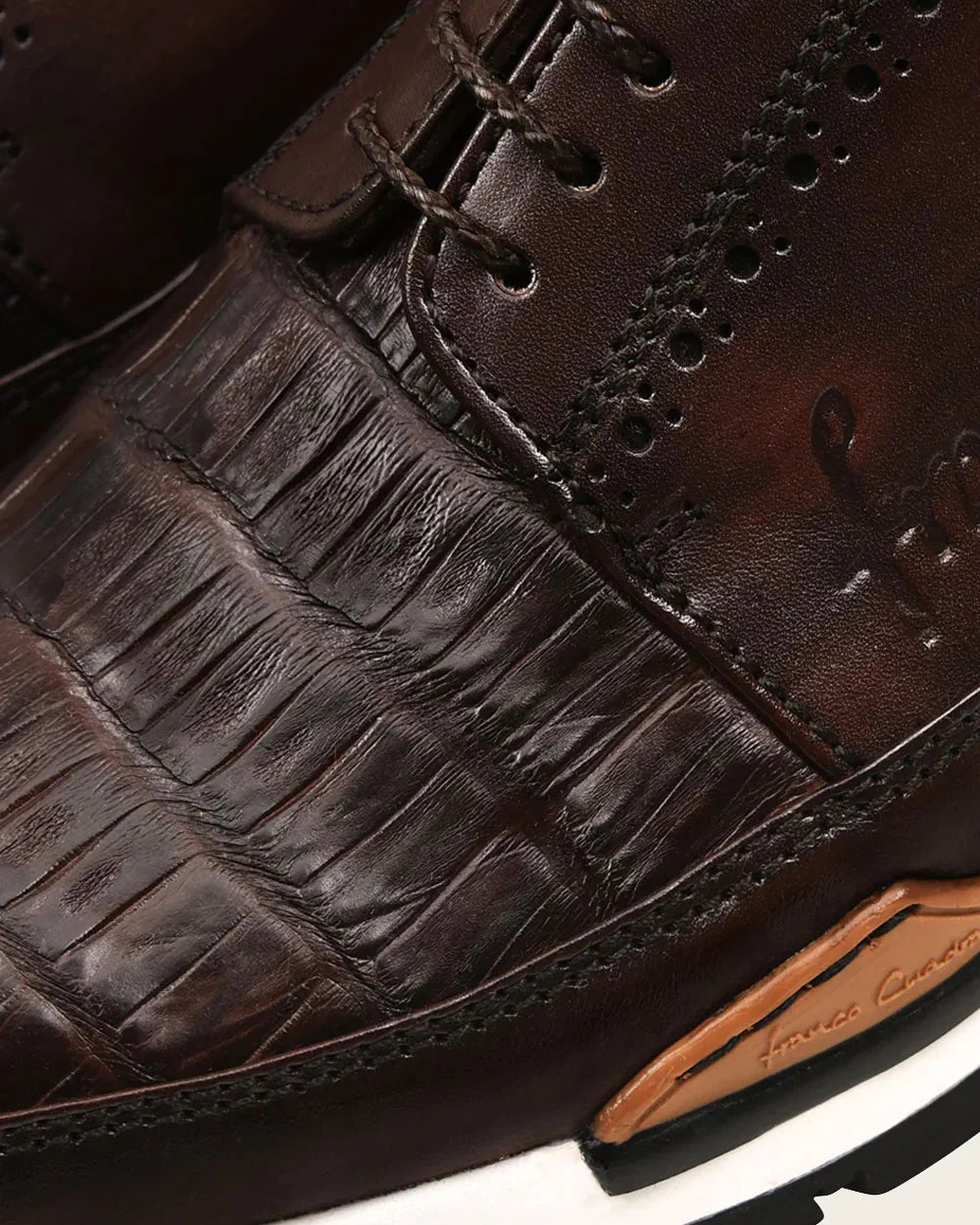Cuadra Sneakers brown exotic leather