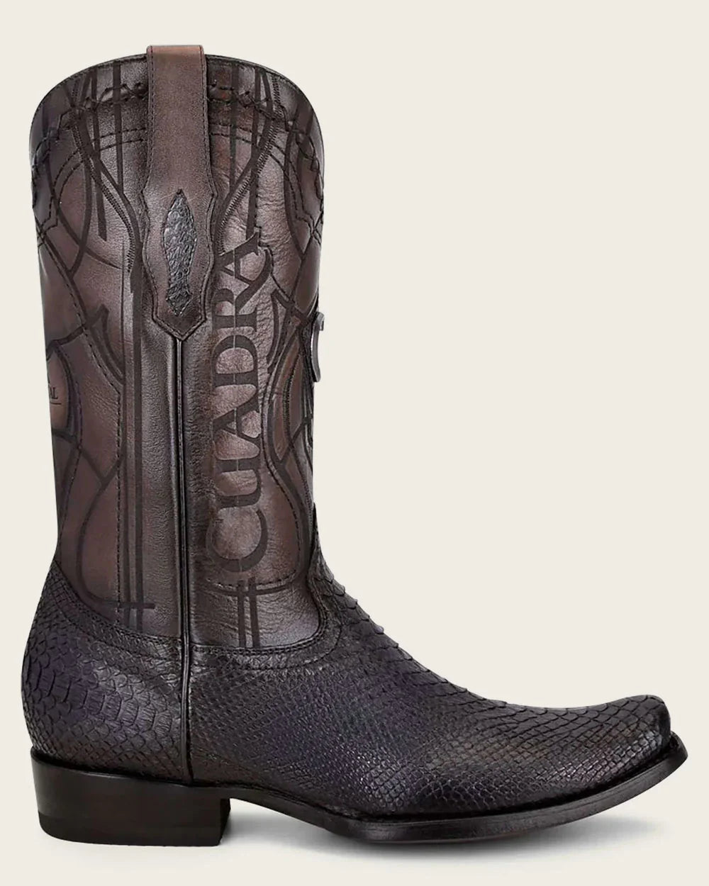 Bota exótica negra Cuadra Python