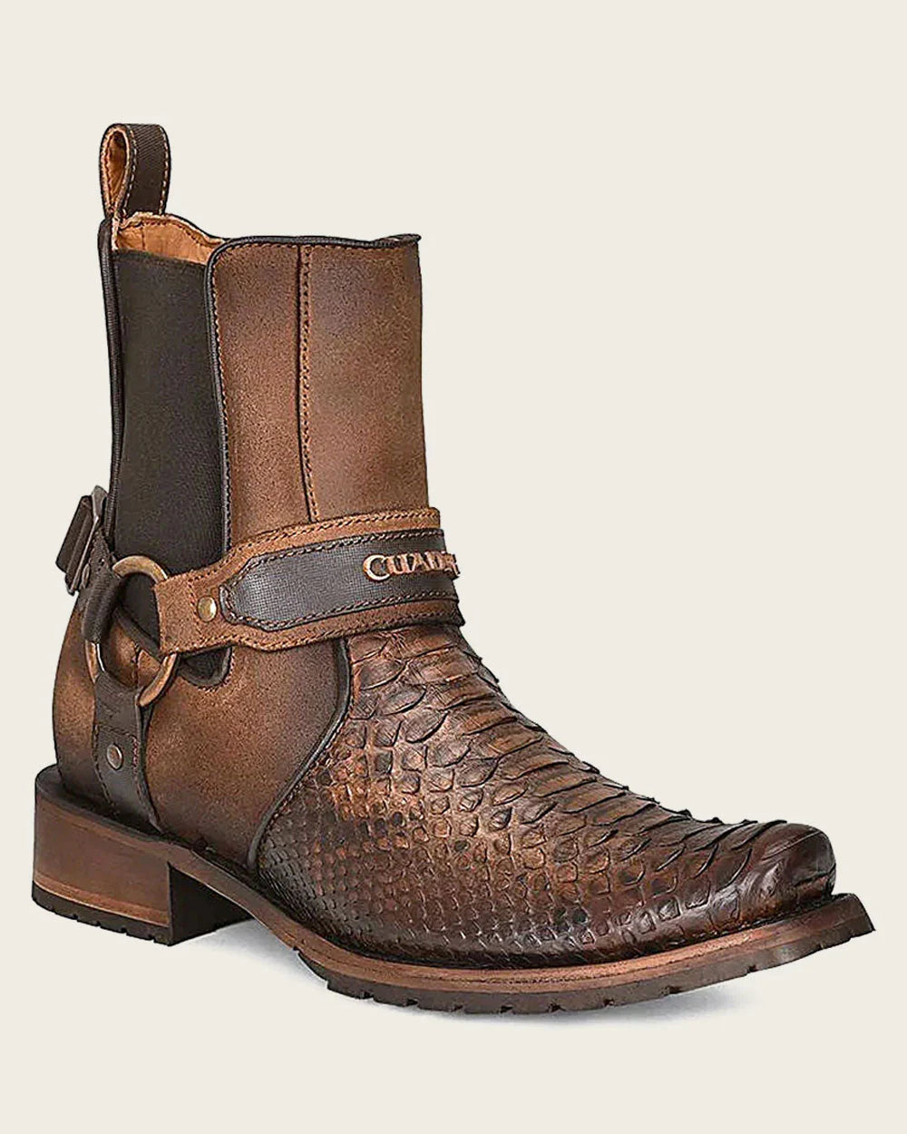 Cuadra Urban Brown Python Leather Ankle Boot