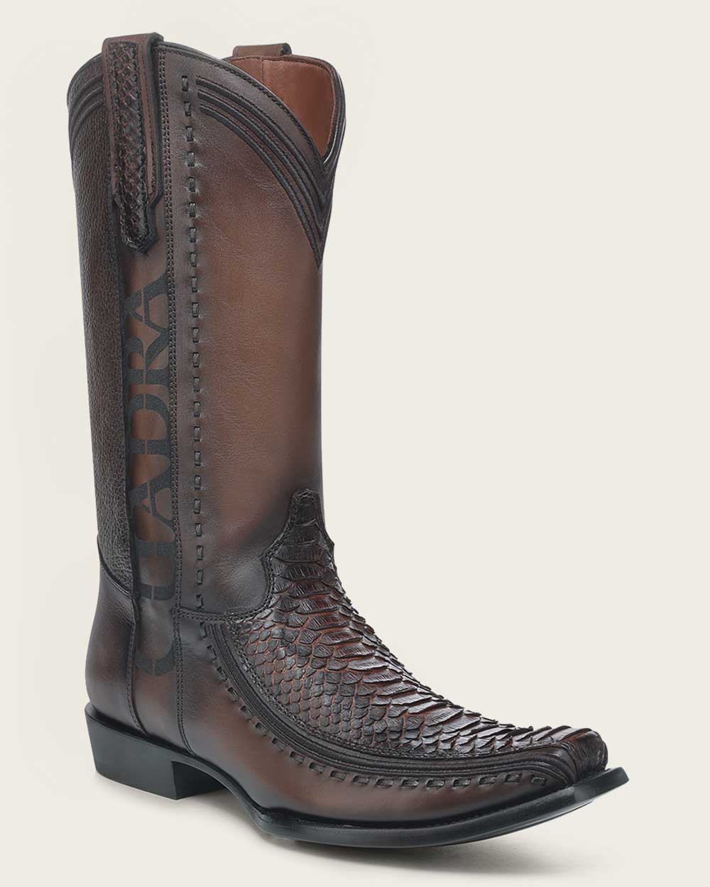 Cuadra Western Brown Exotic Python Boot display picture 3
