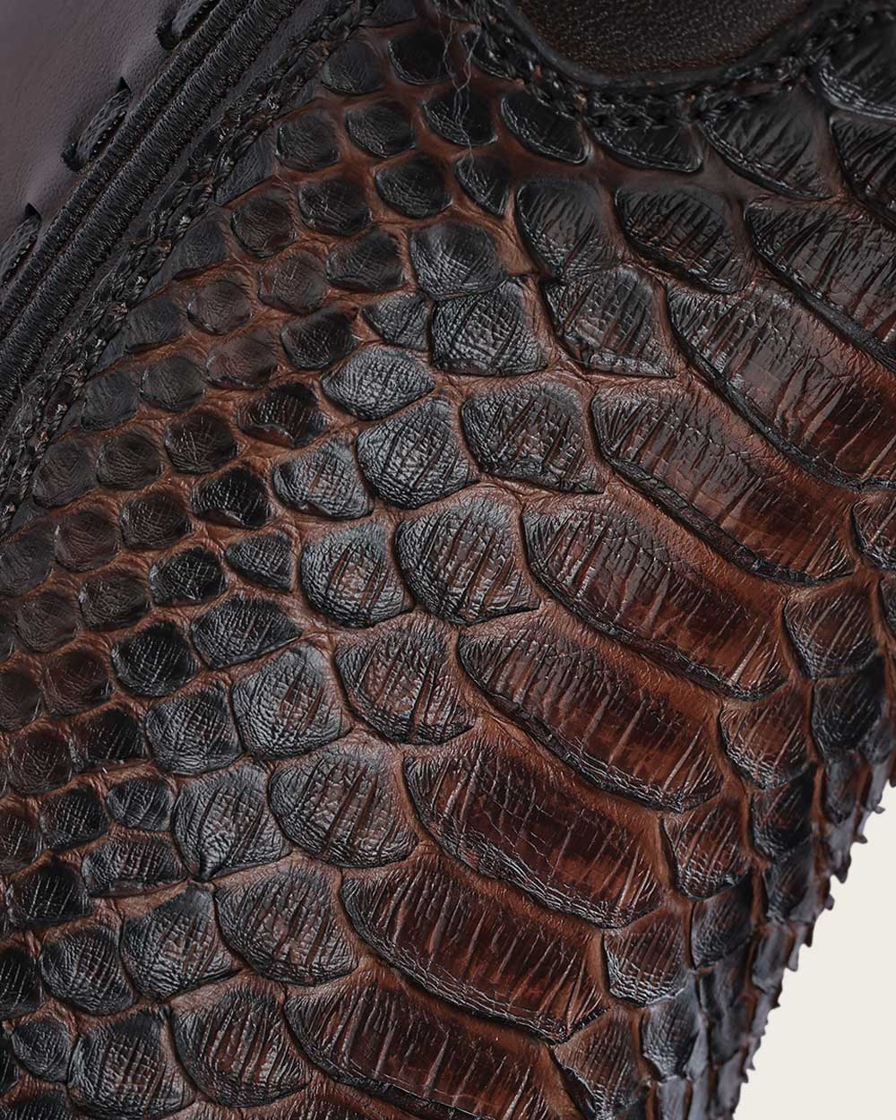Cuadra Western Brown Exotic Python Boot