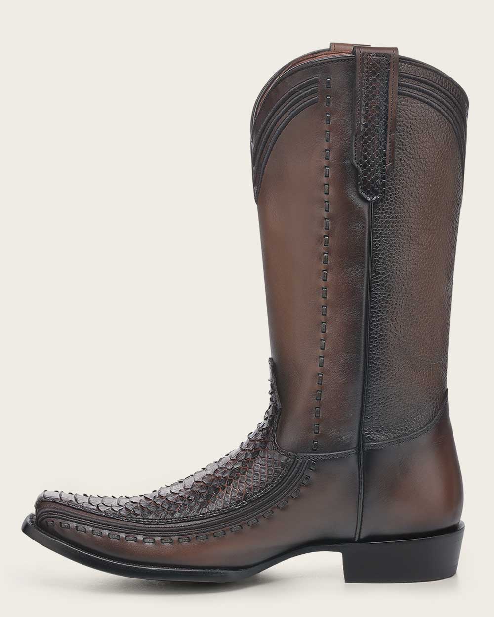 Cuadra Western Brown Exotic Python Boot