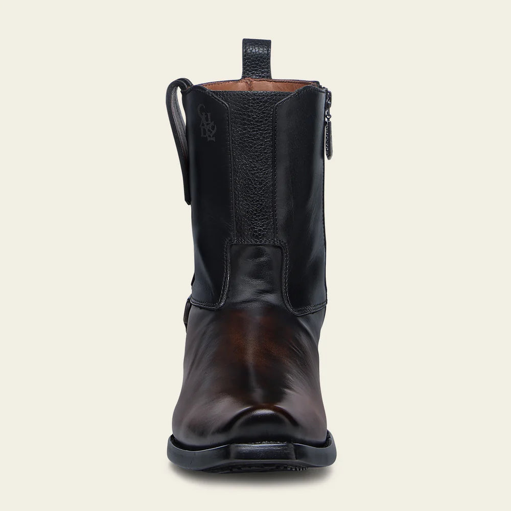Cuadra Dress Engraved Black Leather Boot