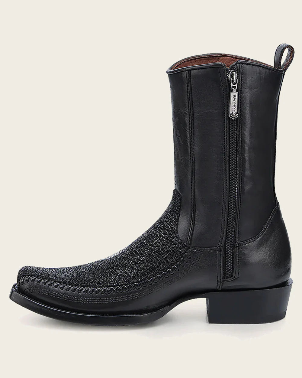 Botas de raya negra grabadas Cuadra