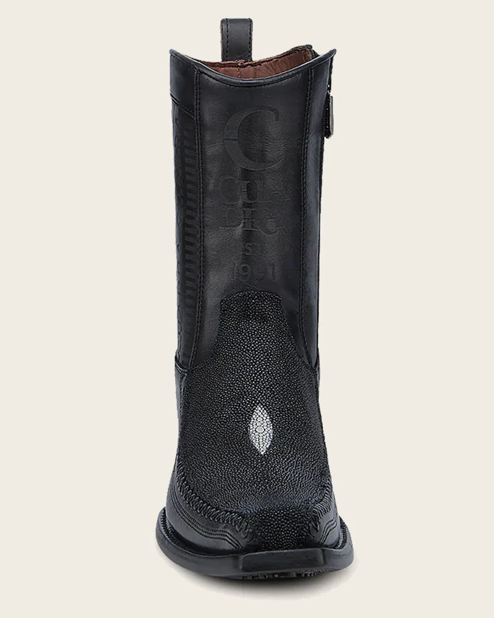 Botas de raya negra grabadas Cuadra