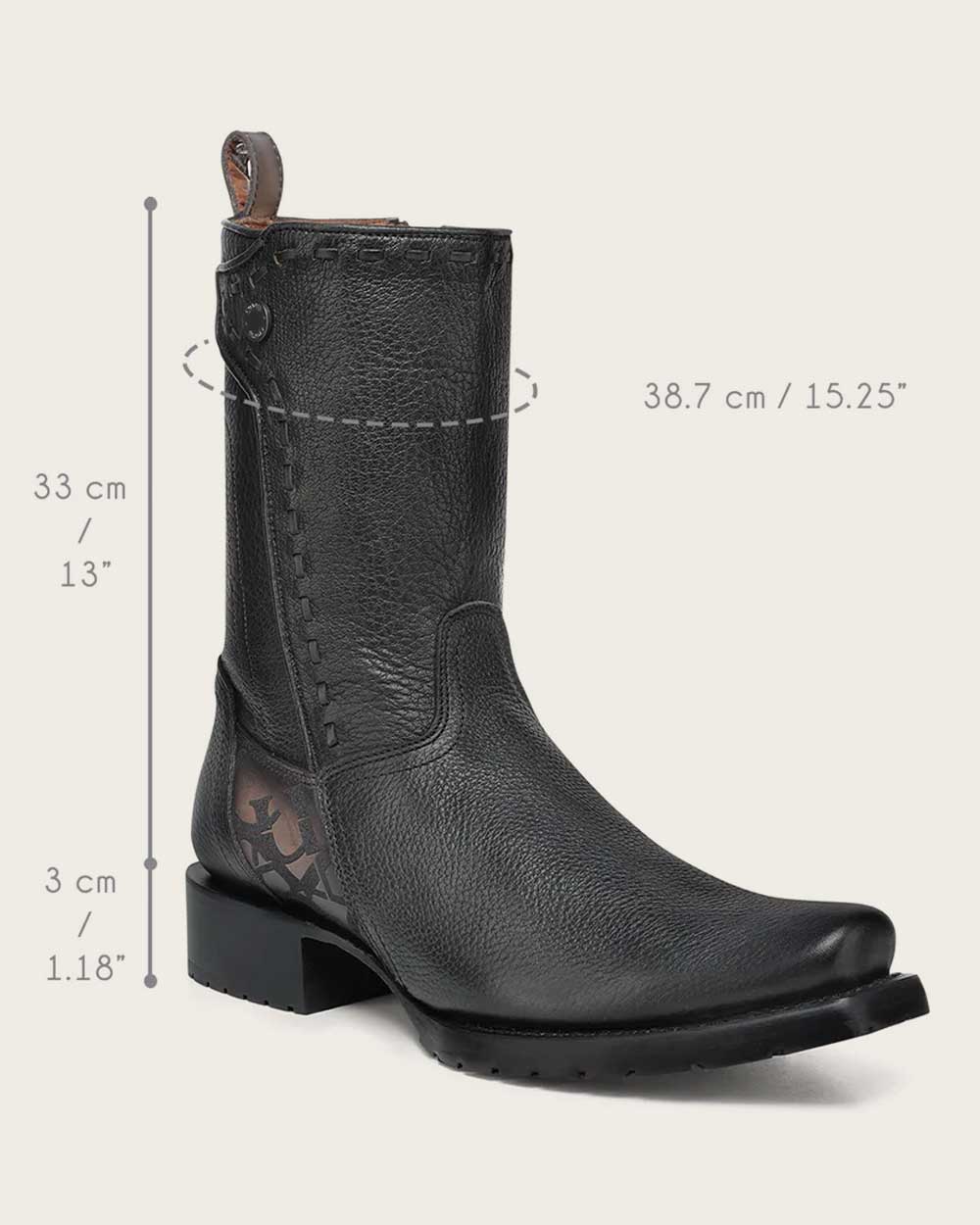 NEW Cuadra Urban Engraved Black Bovine Boot