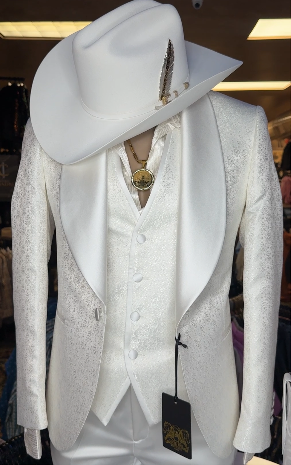 Larry Mahan 6x in White Fur Felt Western Hat