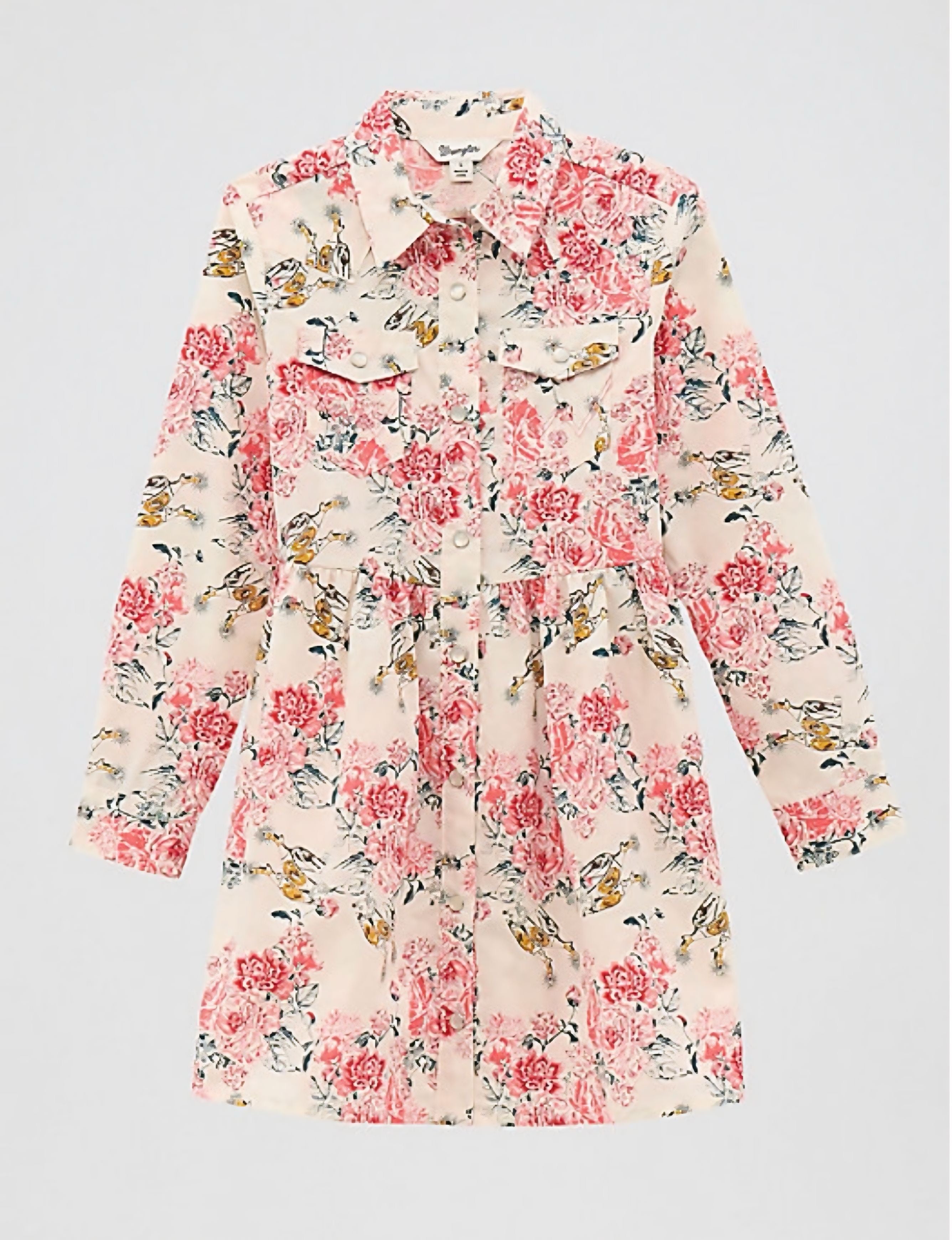 Vestido estilo western con broches y espuelas florales para niñas de Wrangler