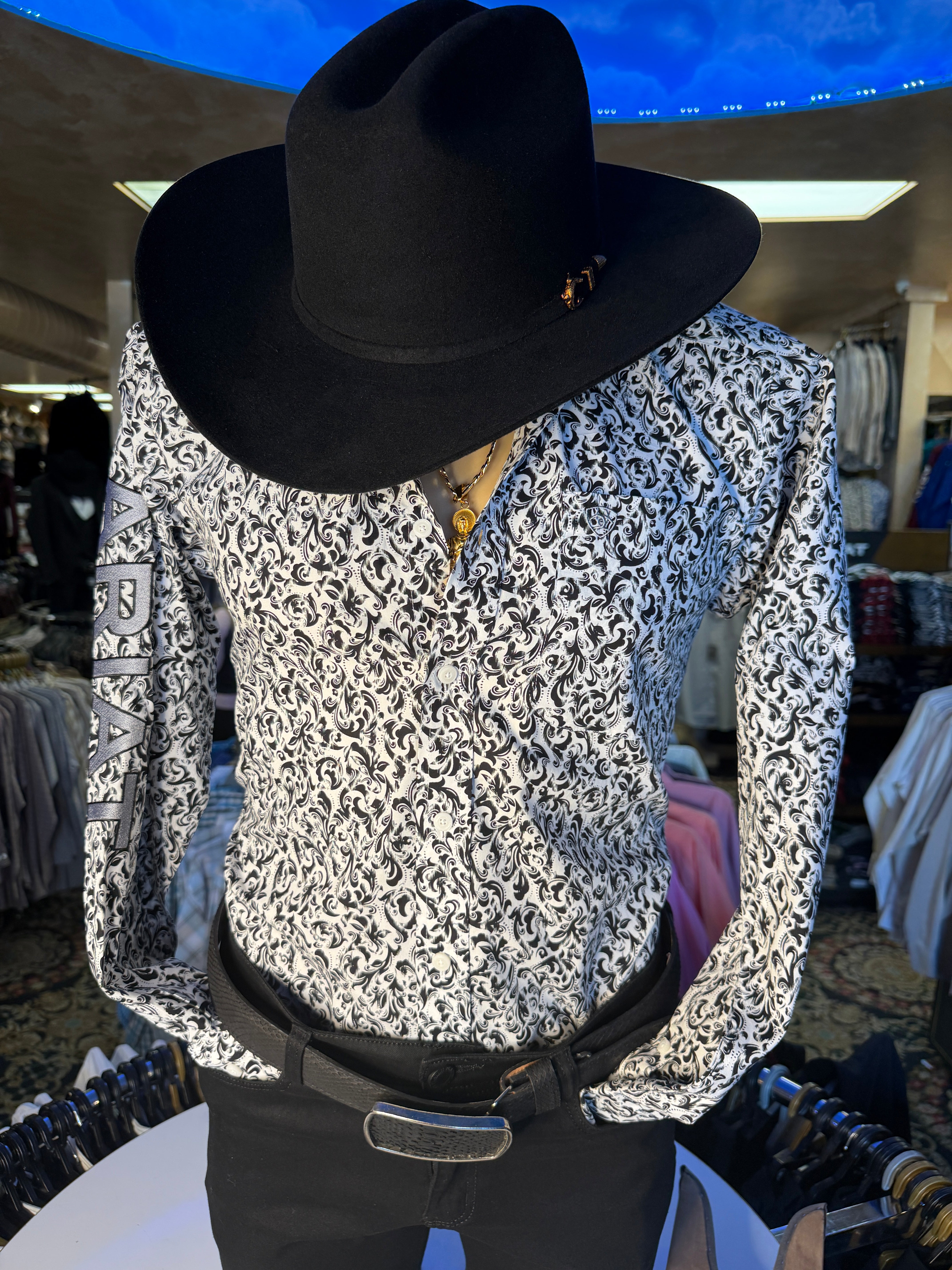 Ariat Janson White/Grey Shirt