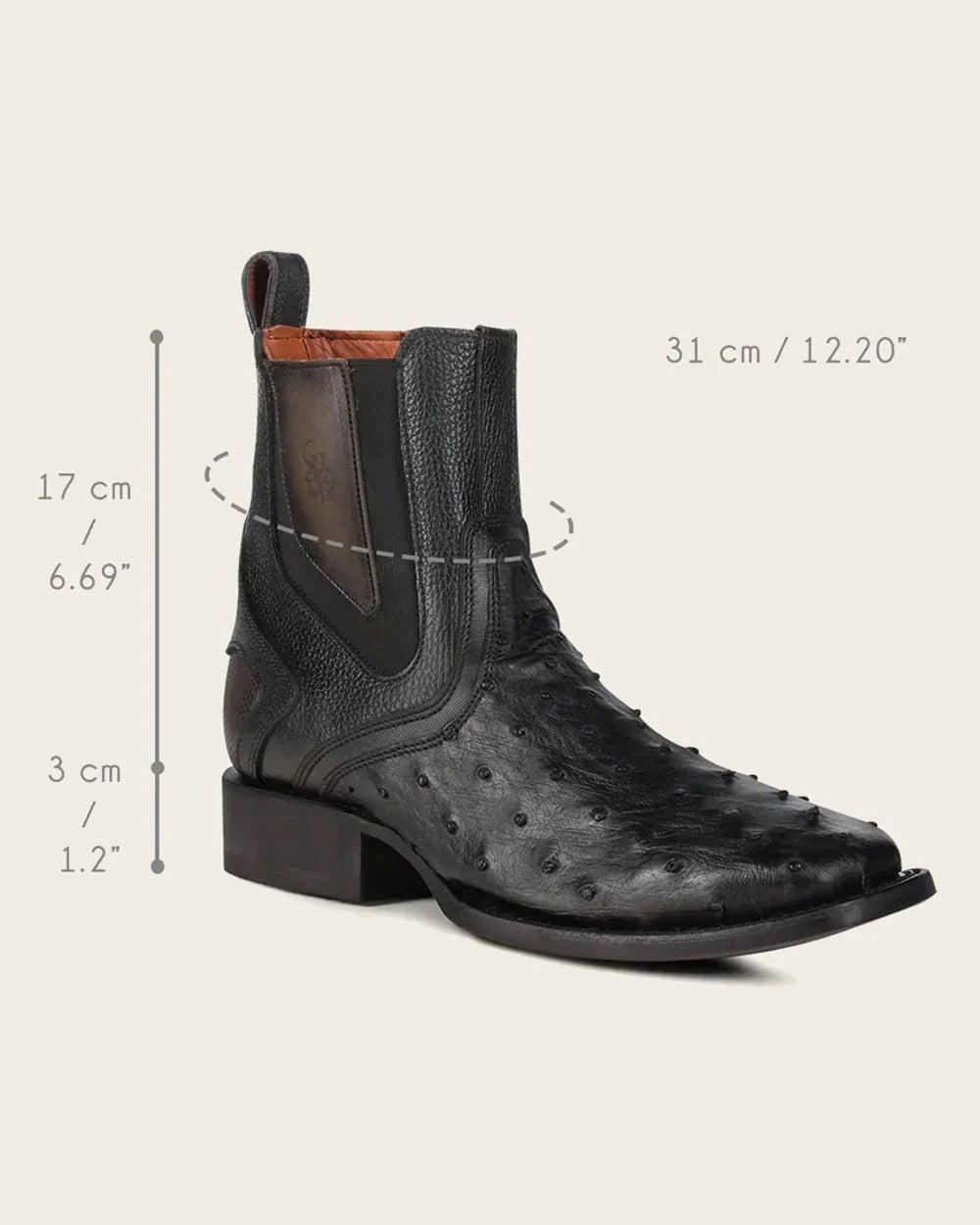 CUADRA Urban black ostrich boot