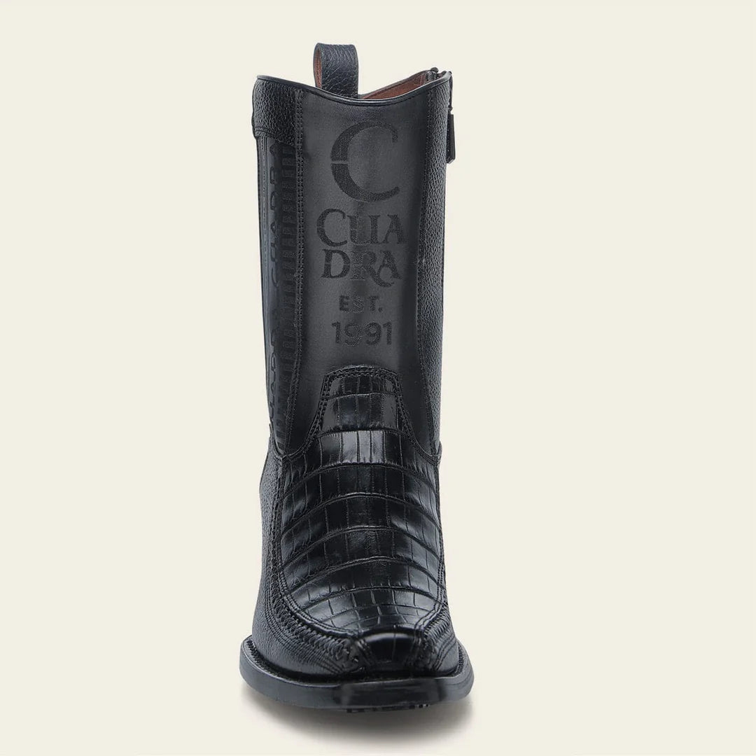 Bota exótica Western Cuadra Caiman negra