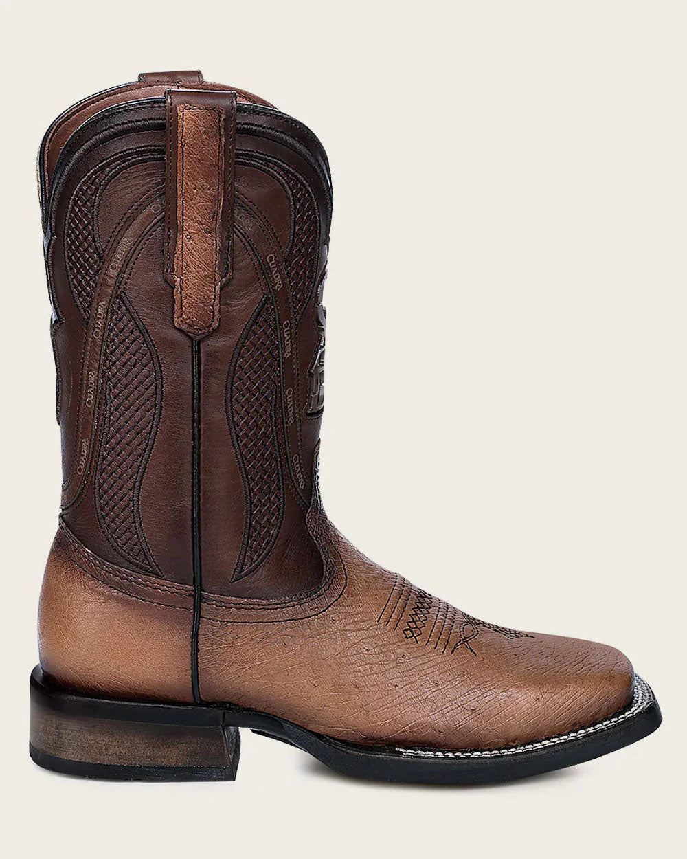 Cuadra Handcrafted Honey Ostrich Rodeo Cowboy Boots-CU863