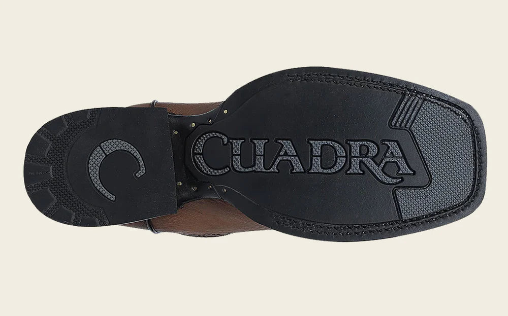 Cuadra Handcrafted Honey Ostrich Rodeo Cowboy Boots-CU863