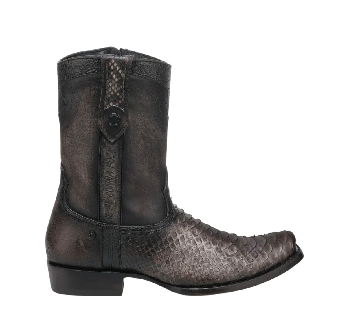 Cuadra Men's Chocolate Python Zipper Square Toe Boots
