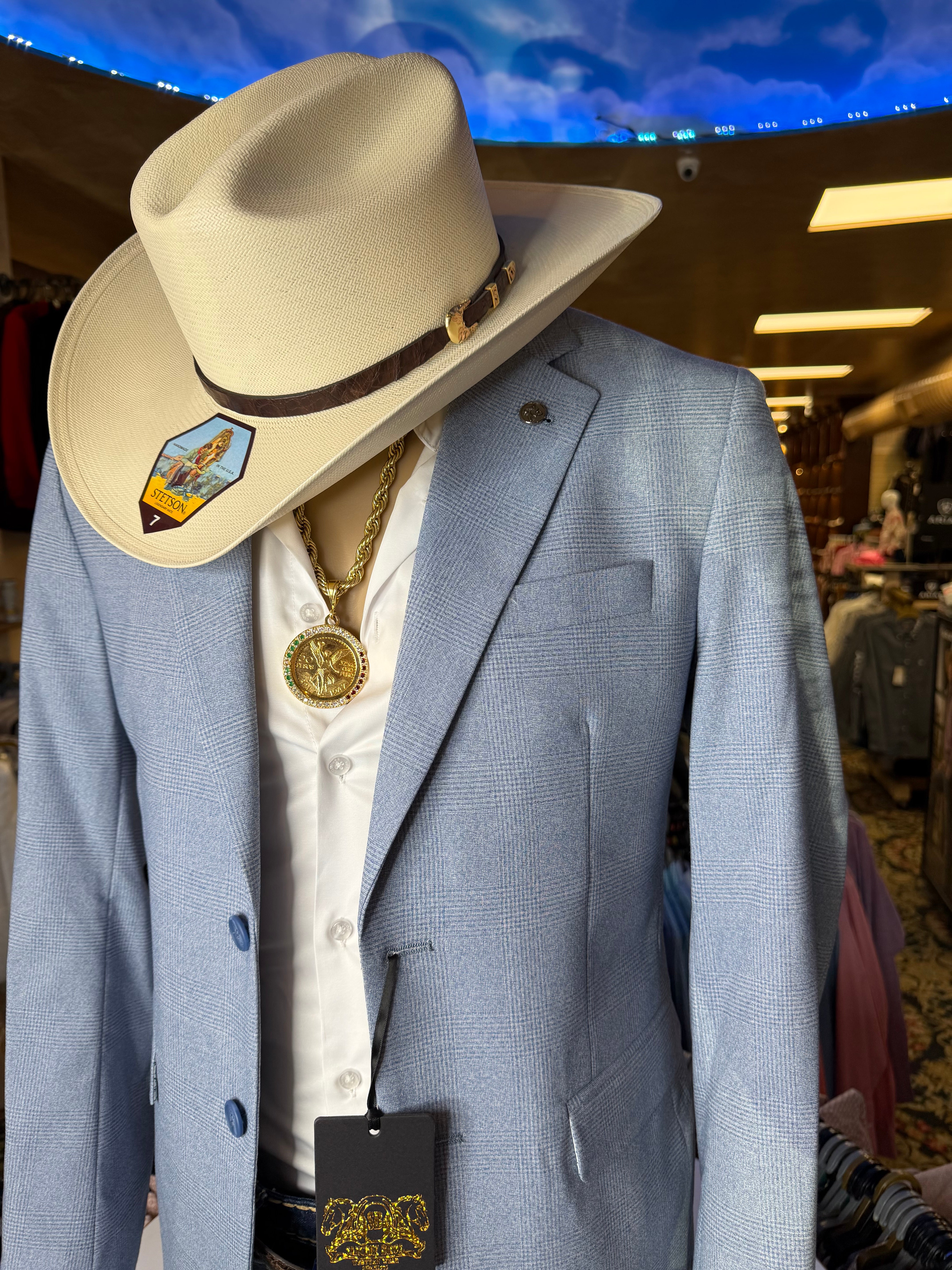 Sky Blue Slim Fit Sport Coat
