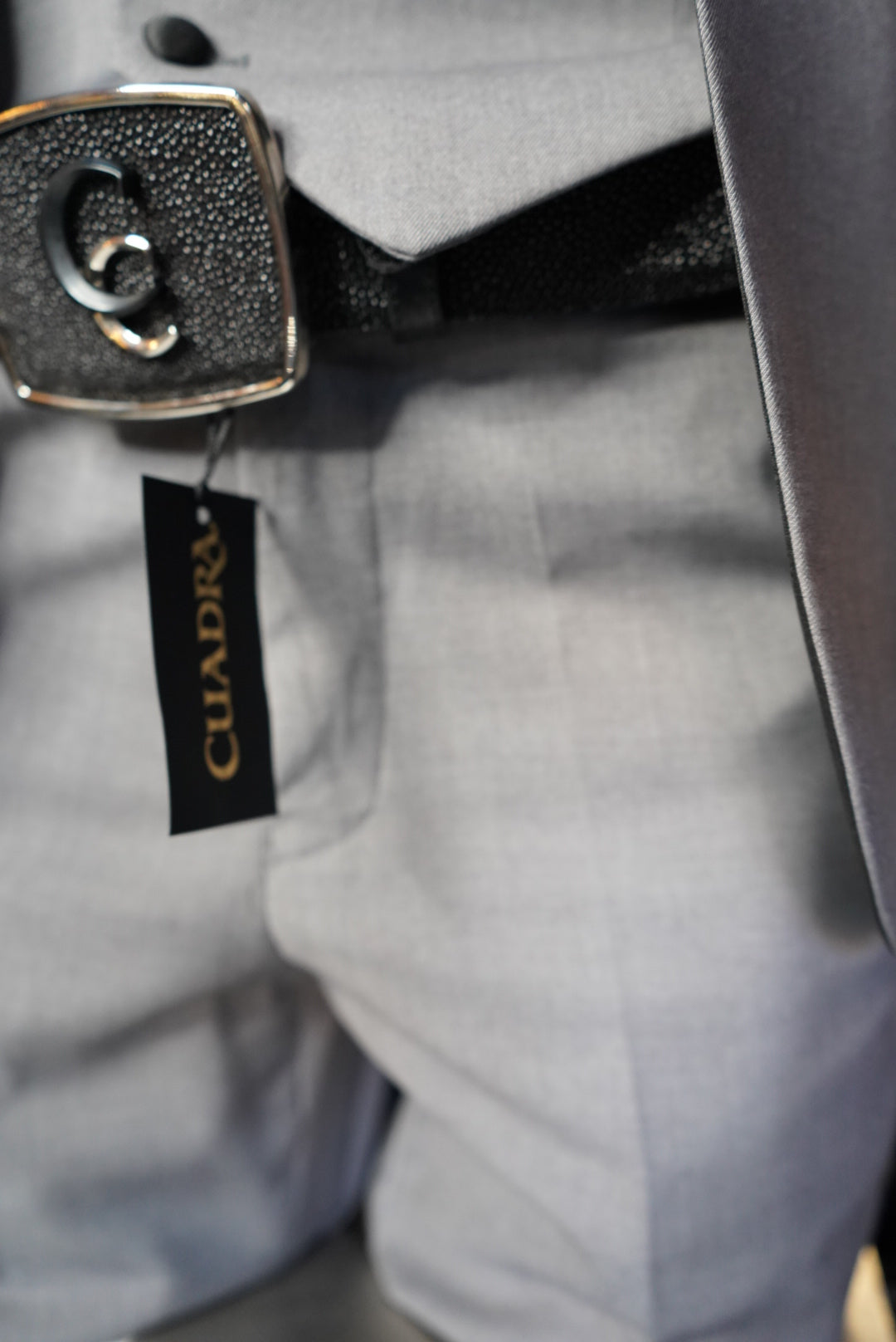 Men’s Grey & Black Collar 3-Piece Luxury Suit Set