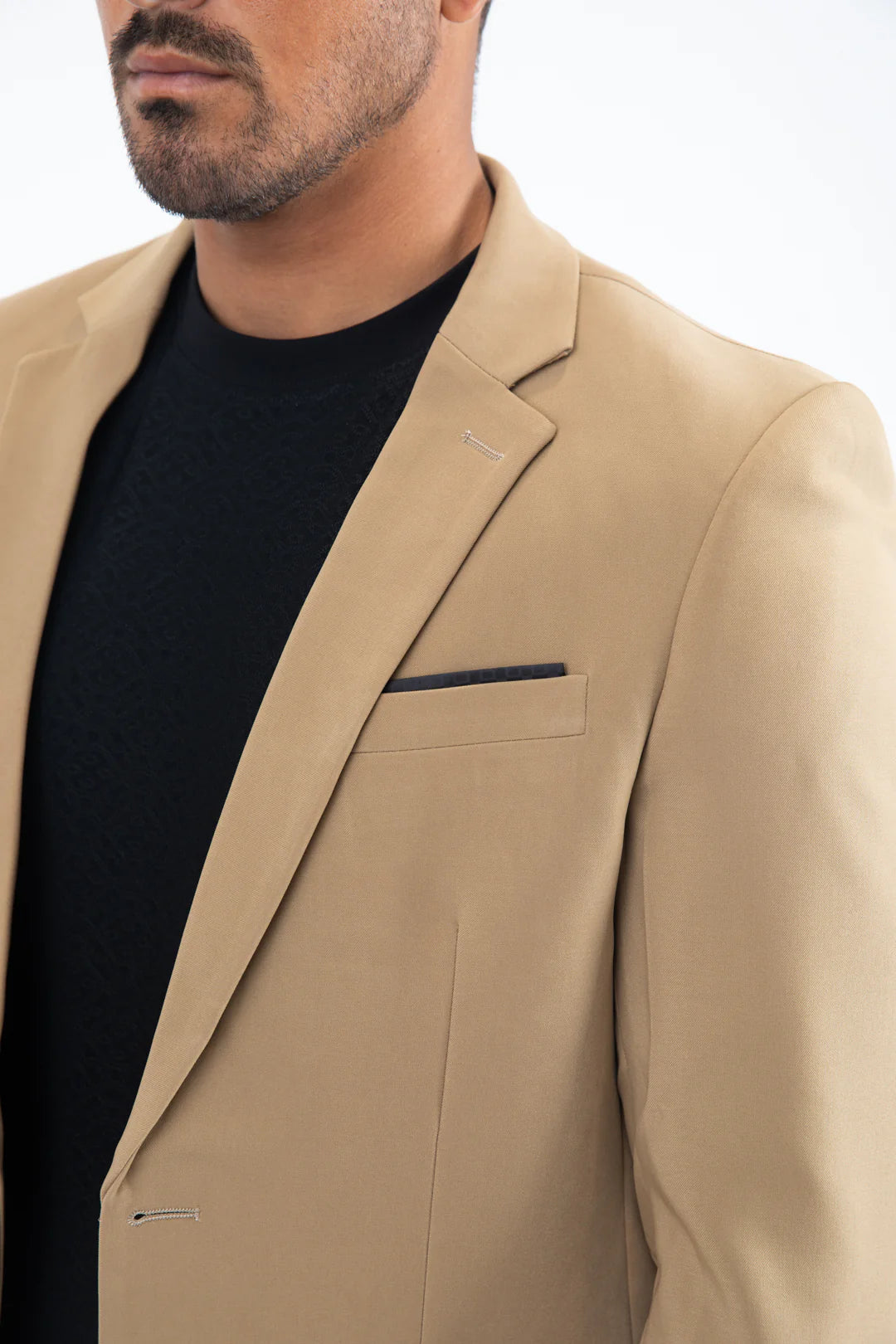 Mens Modern Fit Stretch Brown Blazer
