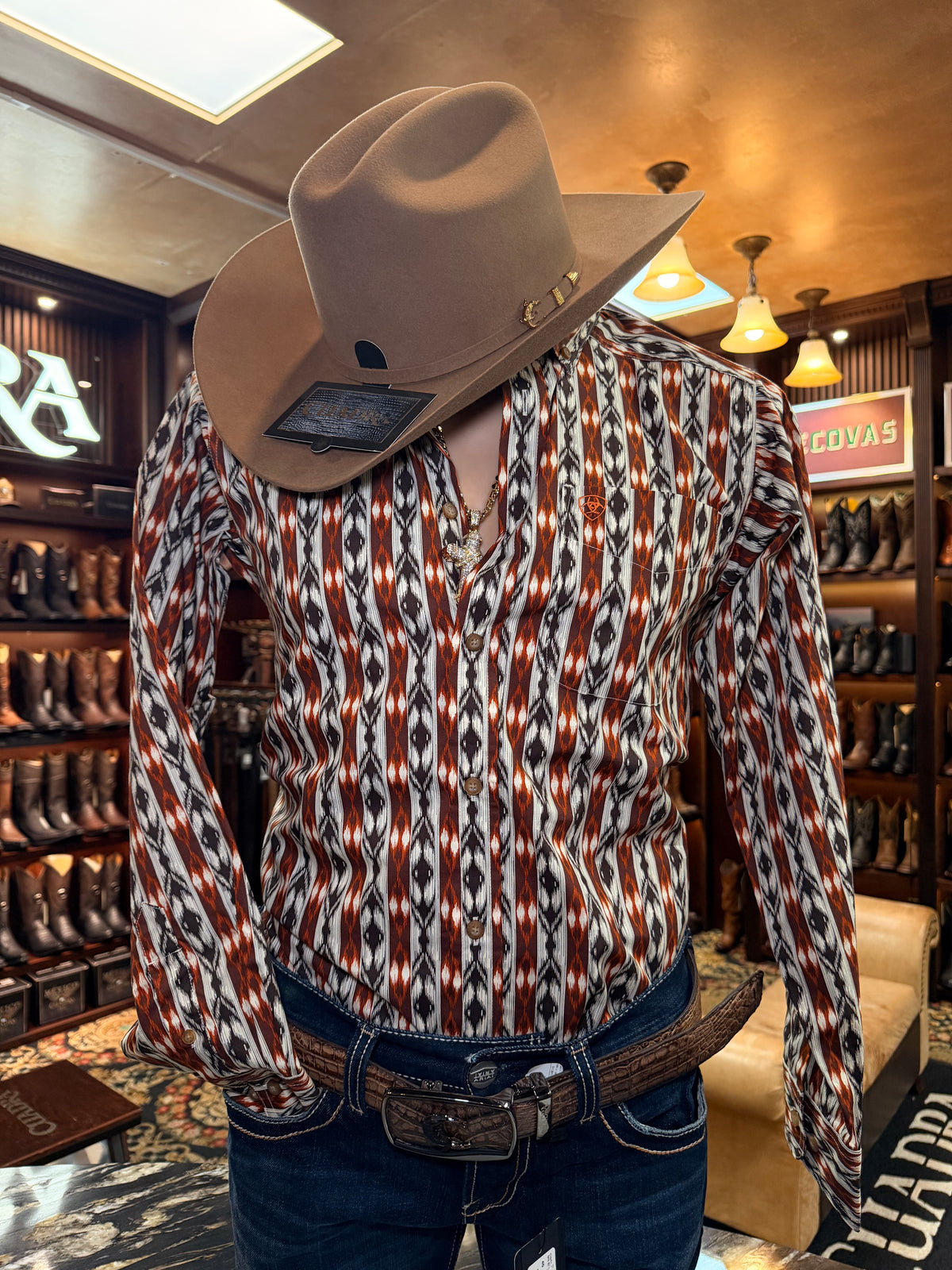 Ariat Bitter Chocolate Ikat Stripe