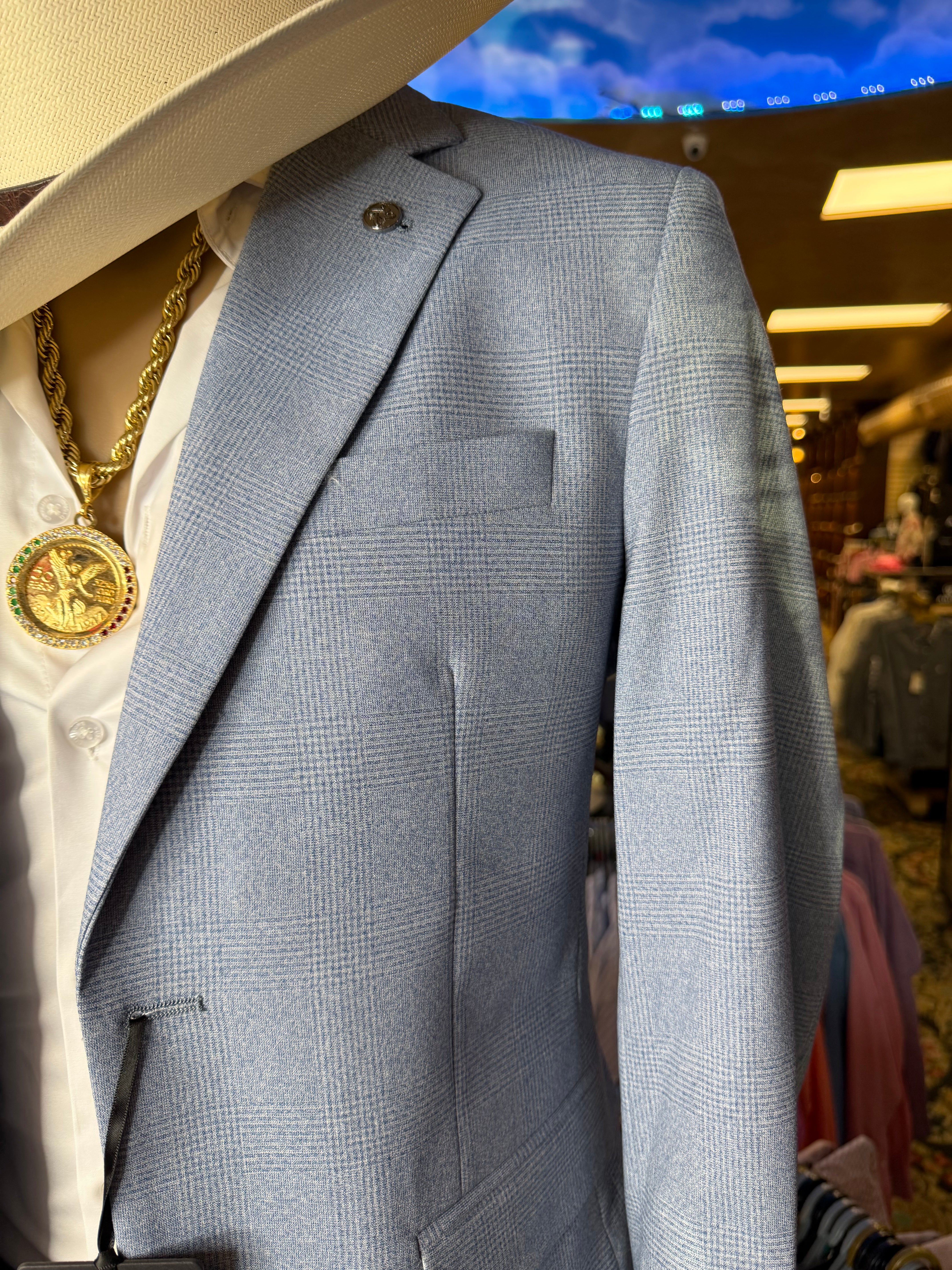 Sky Blue Slim Fit Sport Coat