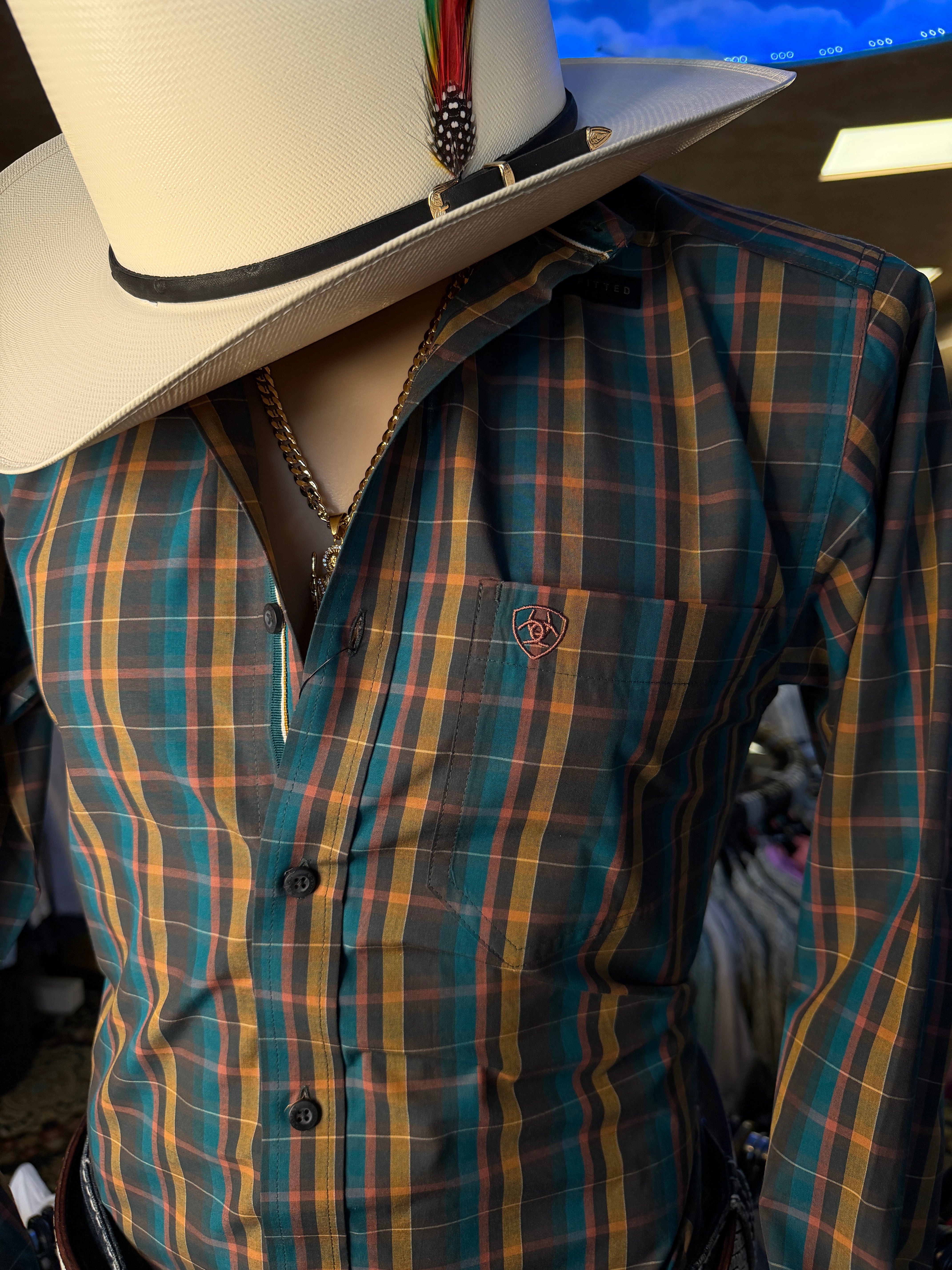 Ariat Brando Teal Ls Shirt