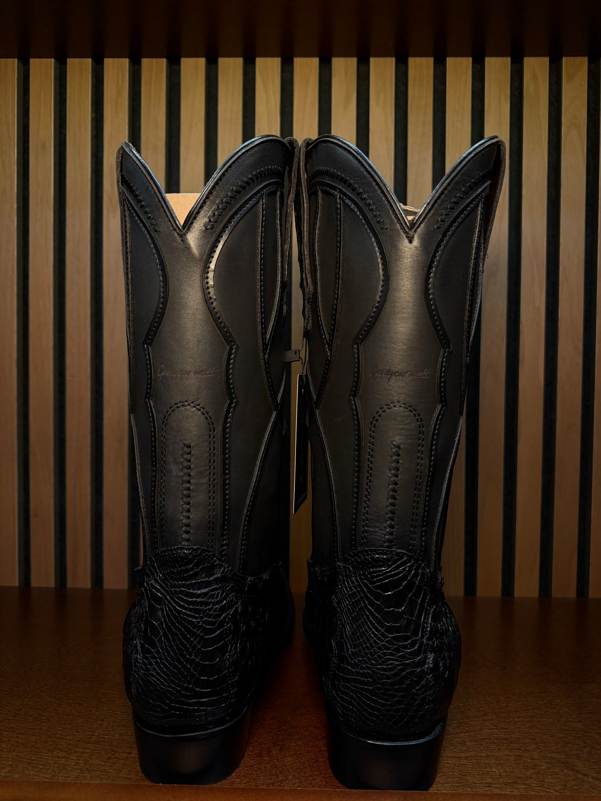 CUADRA BLACK CAIMAN ROUND TOE