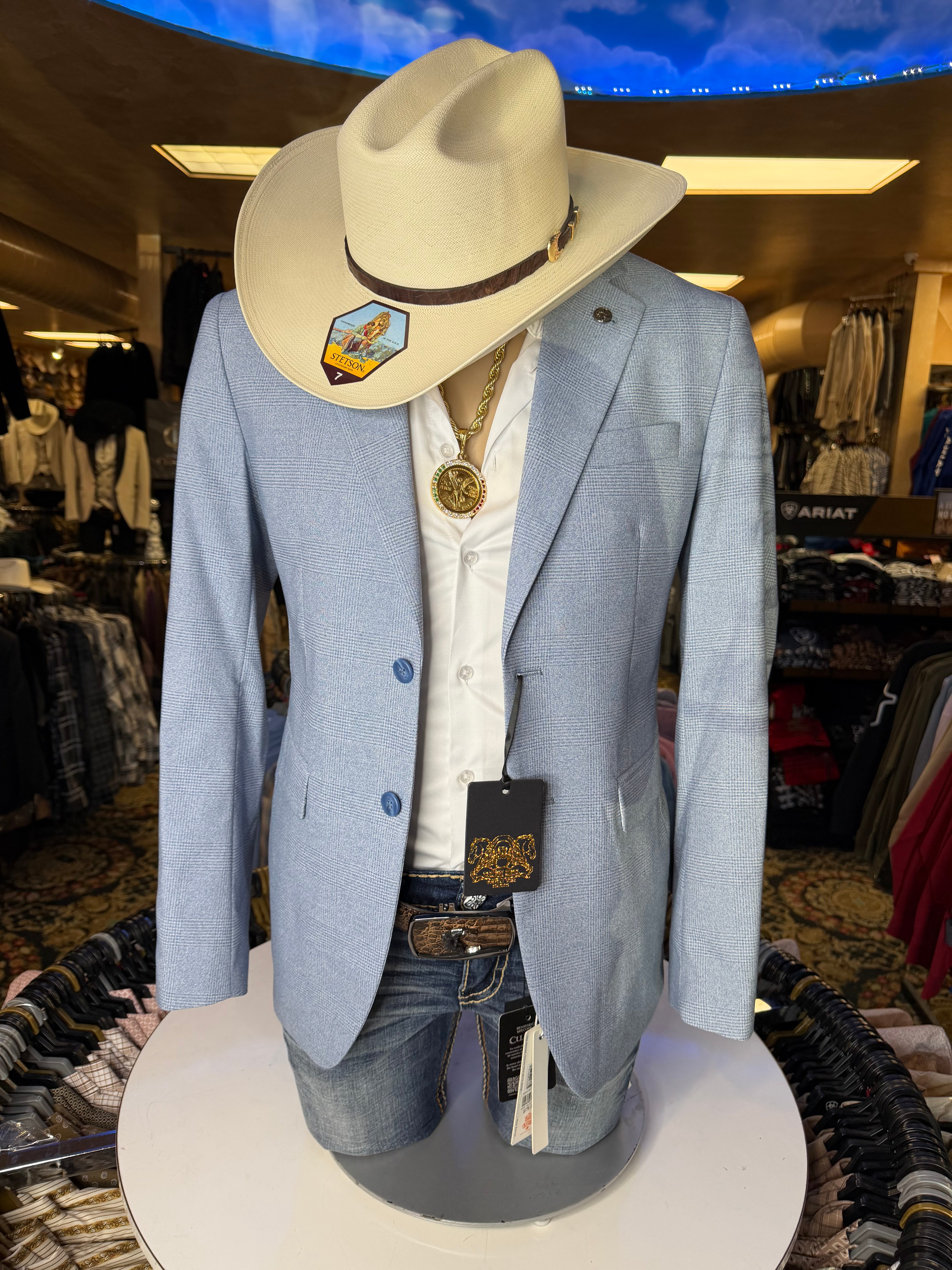 Sky Blue Slim Fit Sport Coat
