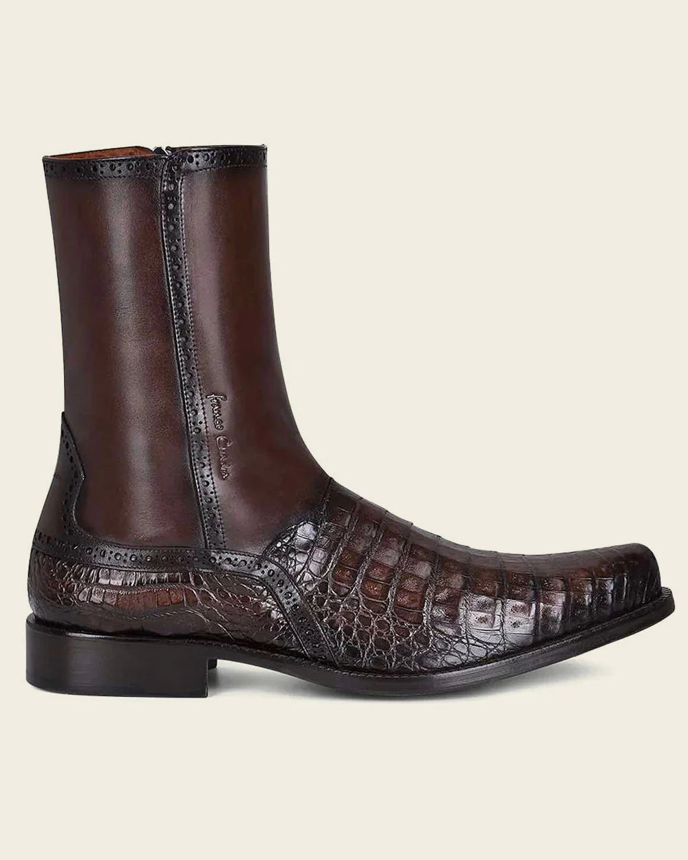 Vestido Caimán Marrón Bota Ultra Exótica