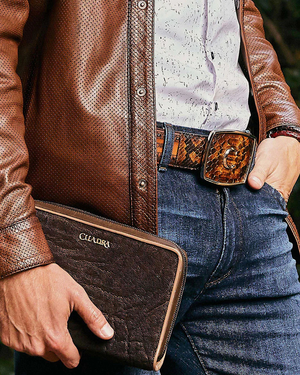 Cuadra Honey western python Belt