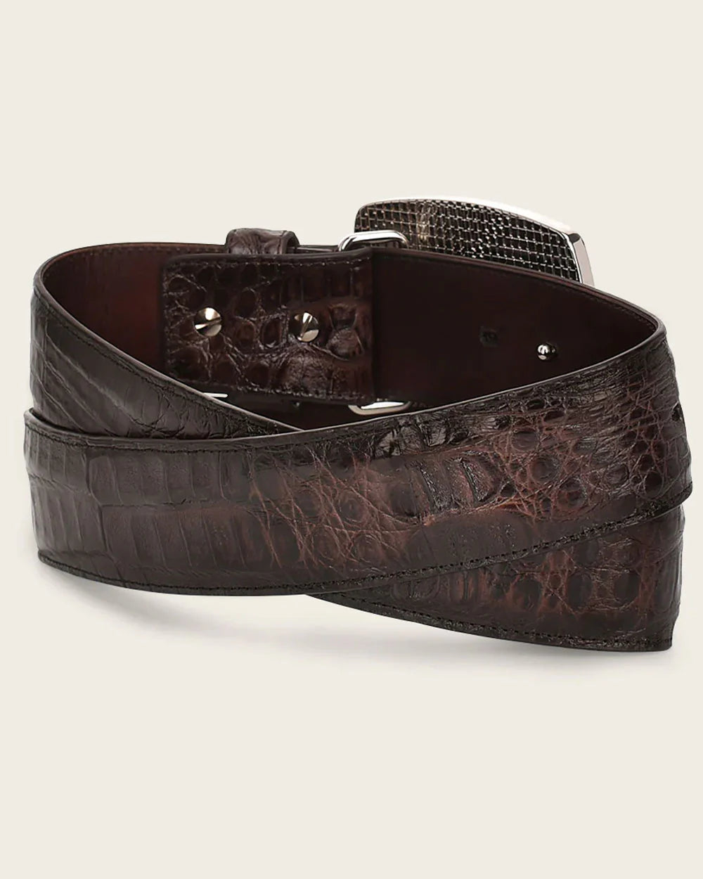 Cuadra Brown Engraved Ultra Caiman Exotic Belt (Special Edition)
