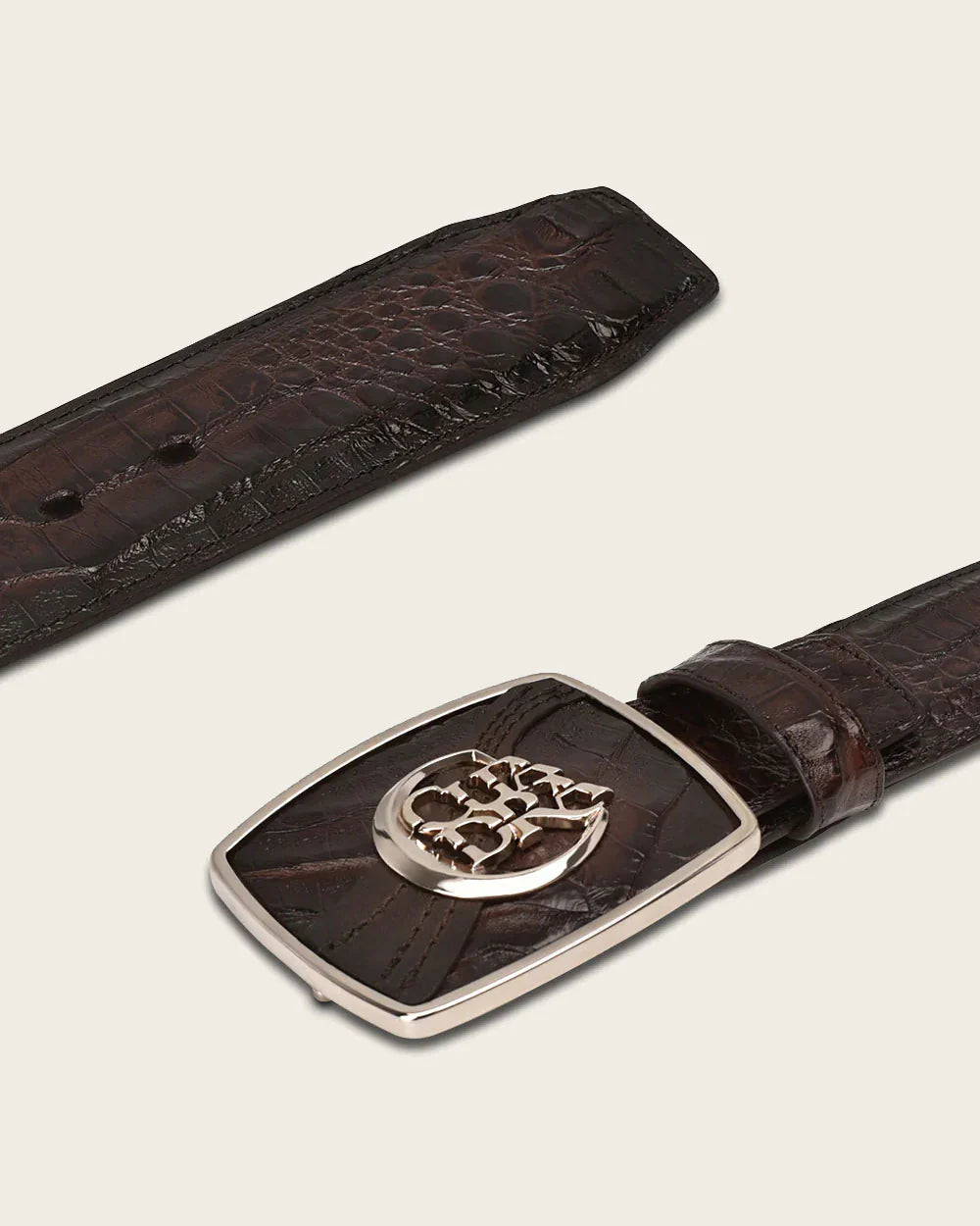 Cuadra Brown Engraved Ultra Caiman Exotic Belt (Special Edition)