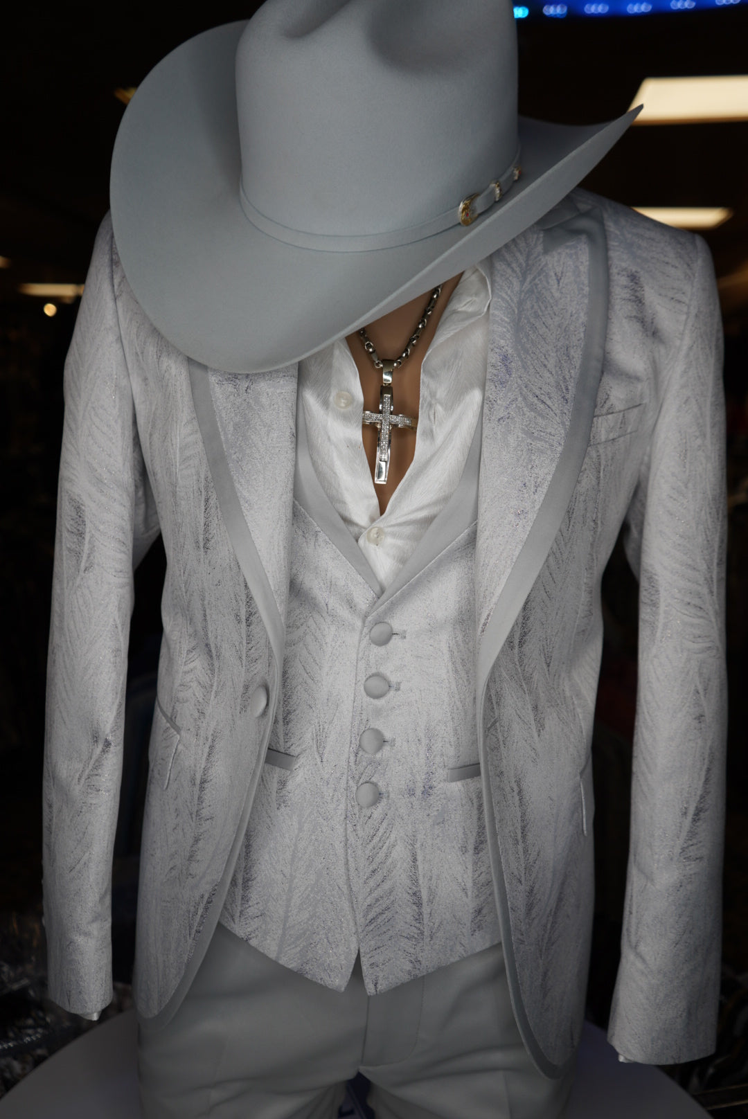 Traje de lujo gris claro para hombre Nieve Imperial (3 piezas)