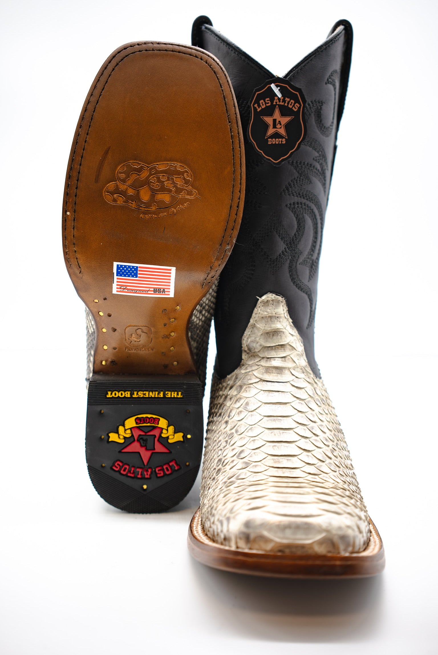 Los Altos Botas De Piton (Natural)