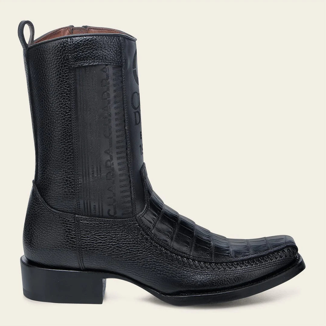 Bota exótica Western Cuadra Caiman negra