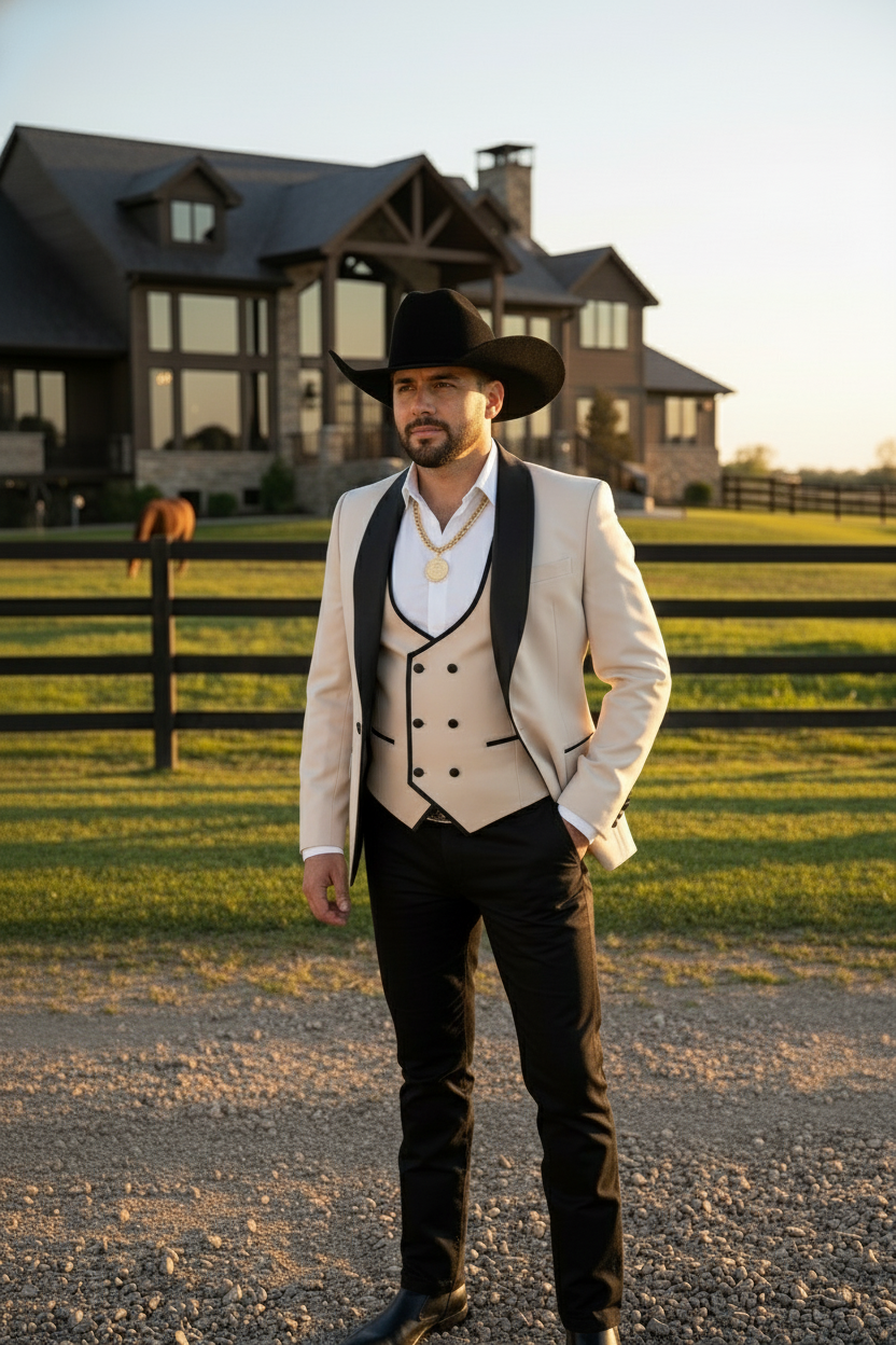 Men's Sanchez Brothers Light Beige 3-Piece Tailored-Fit Tuxedo (Special Edition)