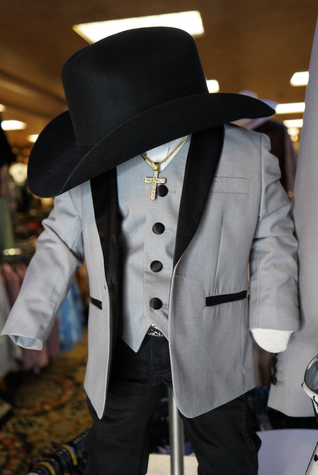 Grey/Black Deluxe 3-Piece Boys Suit