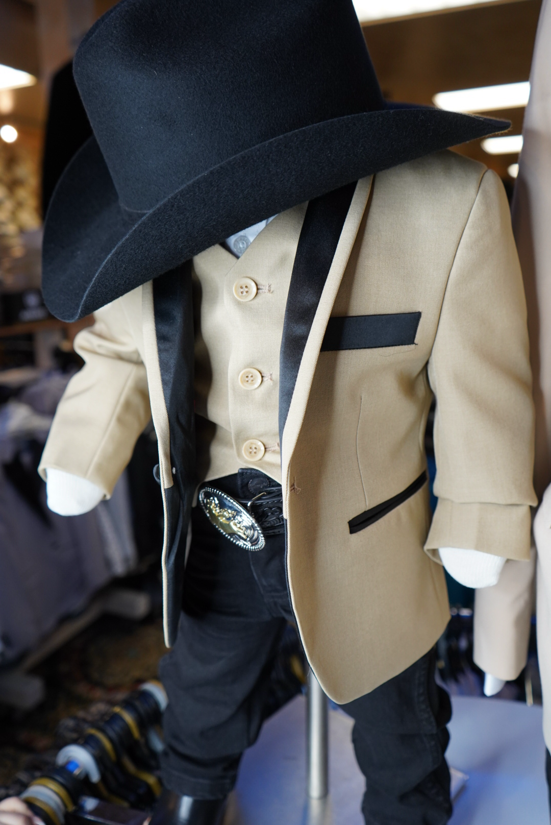 Tan/ Black Deluxe 4-Piece Boys Suit