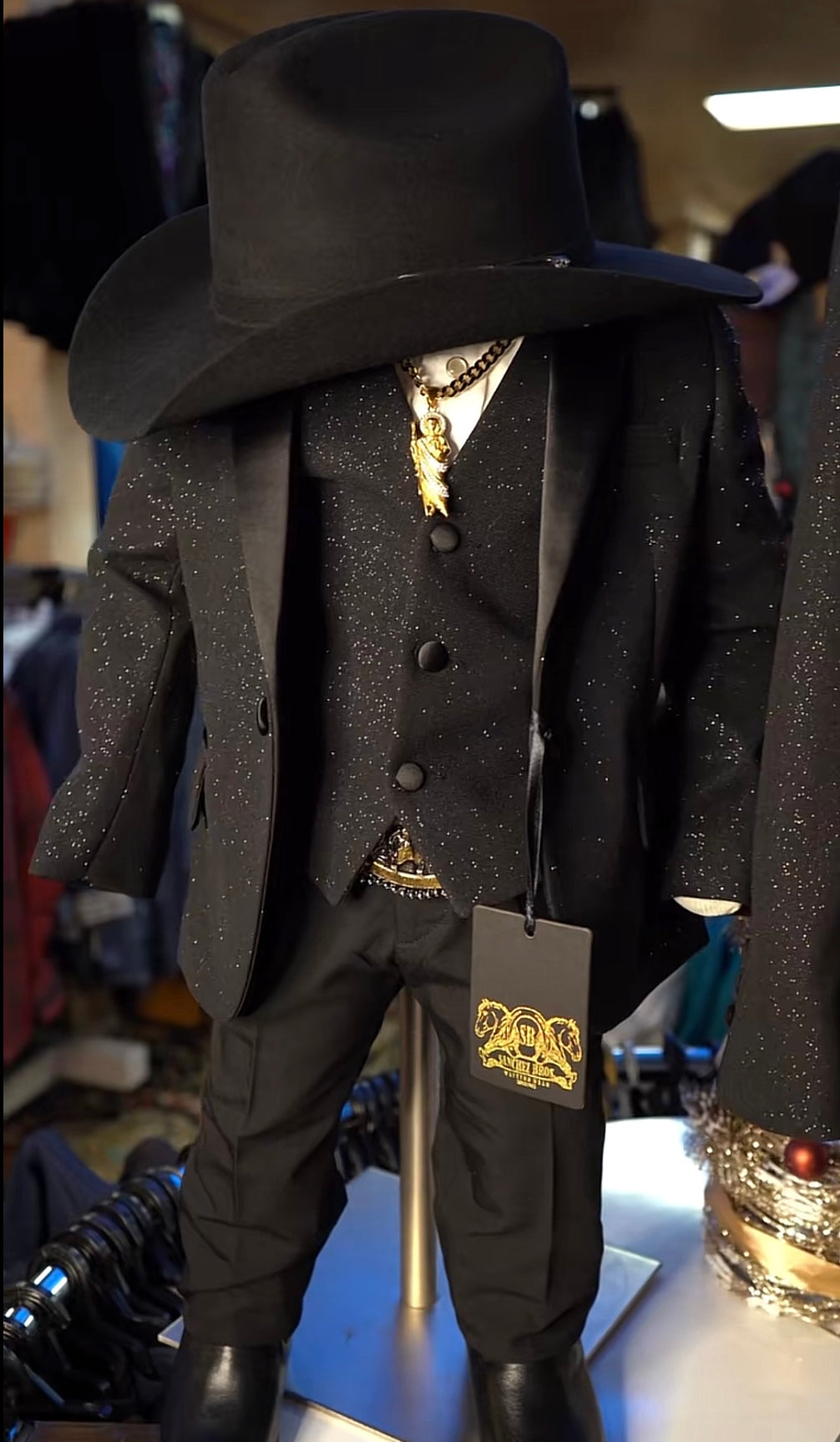 Kids Luxury Suit Black glitter(SB Collection)