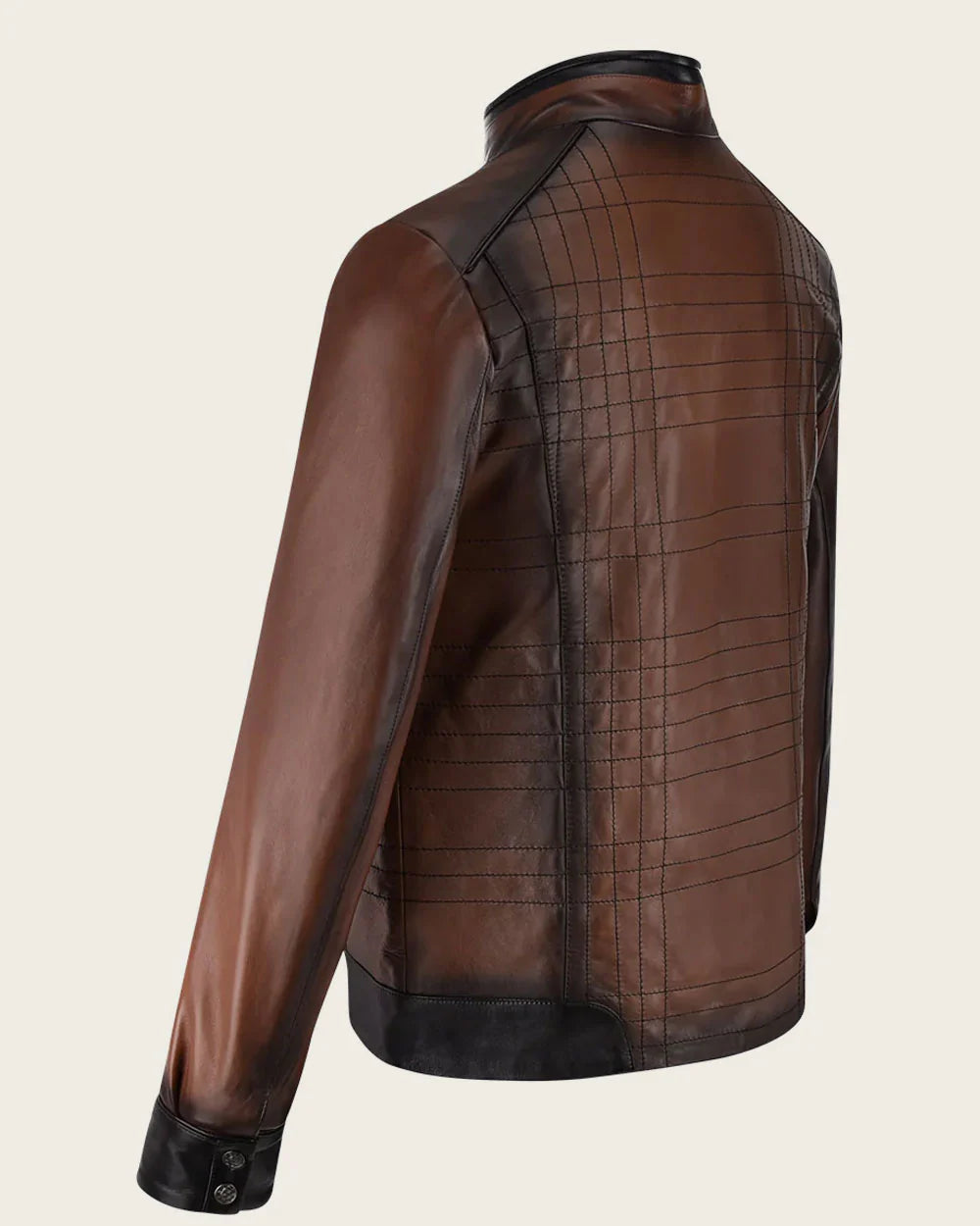 Cuadra Brown mandarin neck jacket