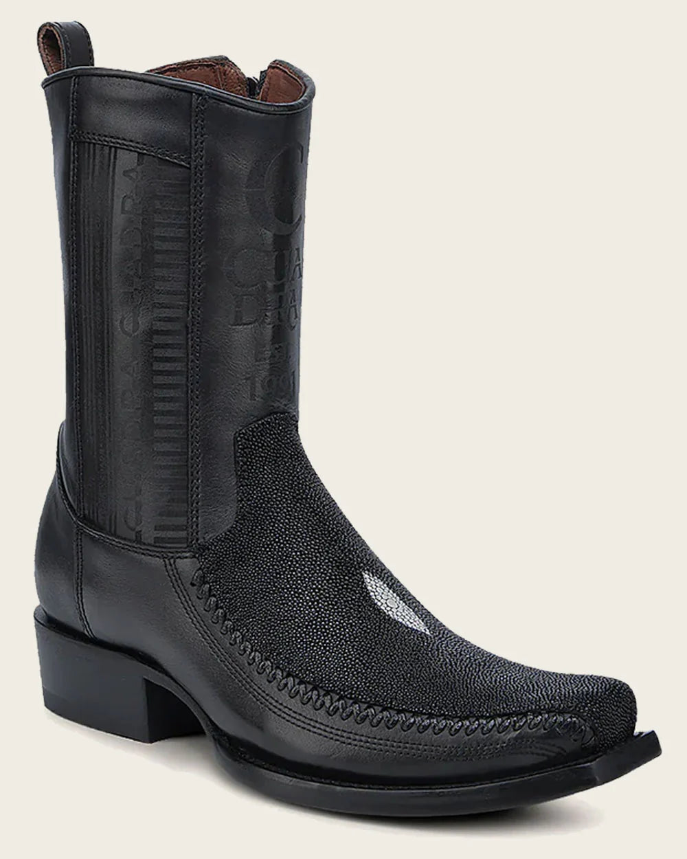 Cuadra Engraved Black Stingray Boots