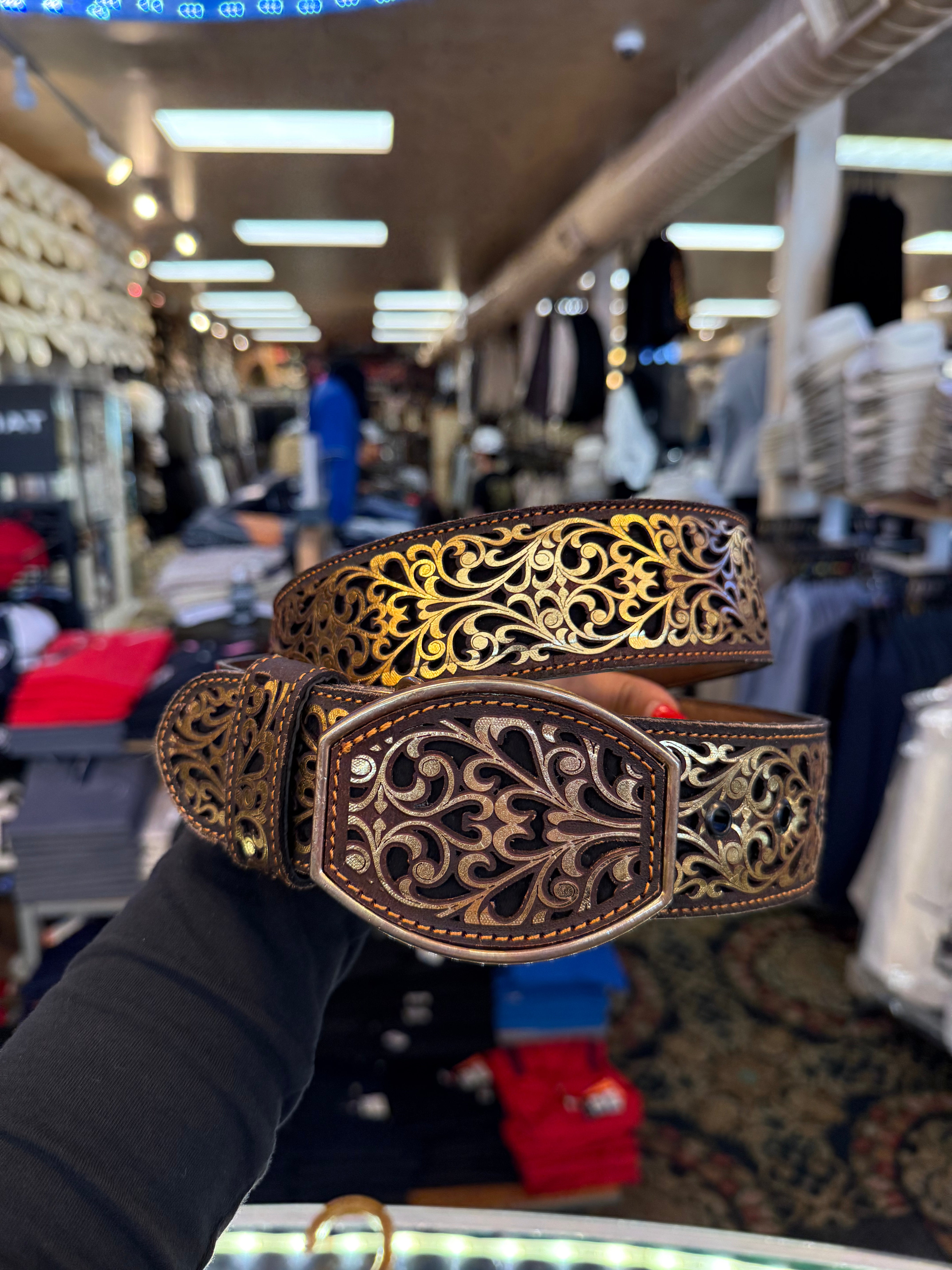 Gold Leather Belt
