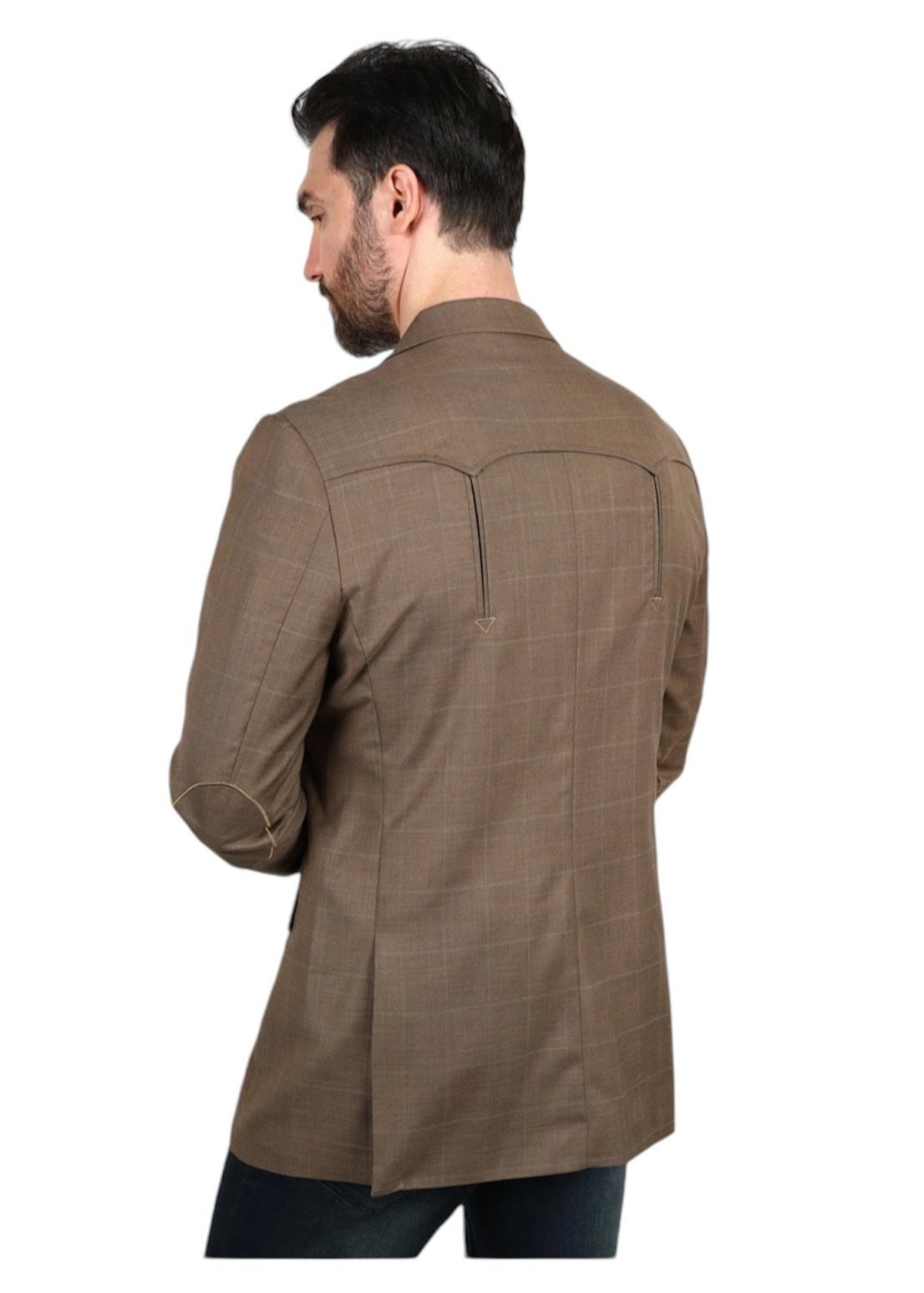 Chaqueta deportiva estilo western para hombre con coderas