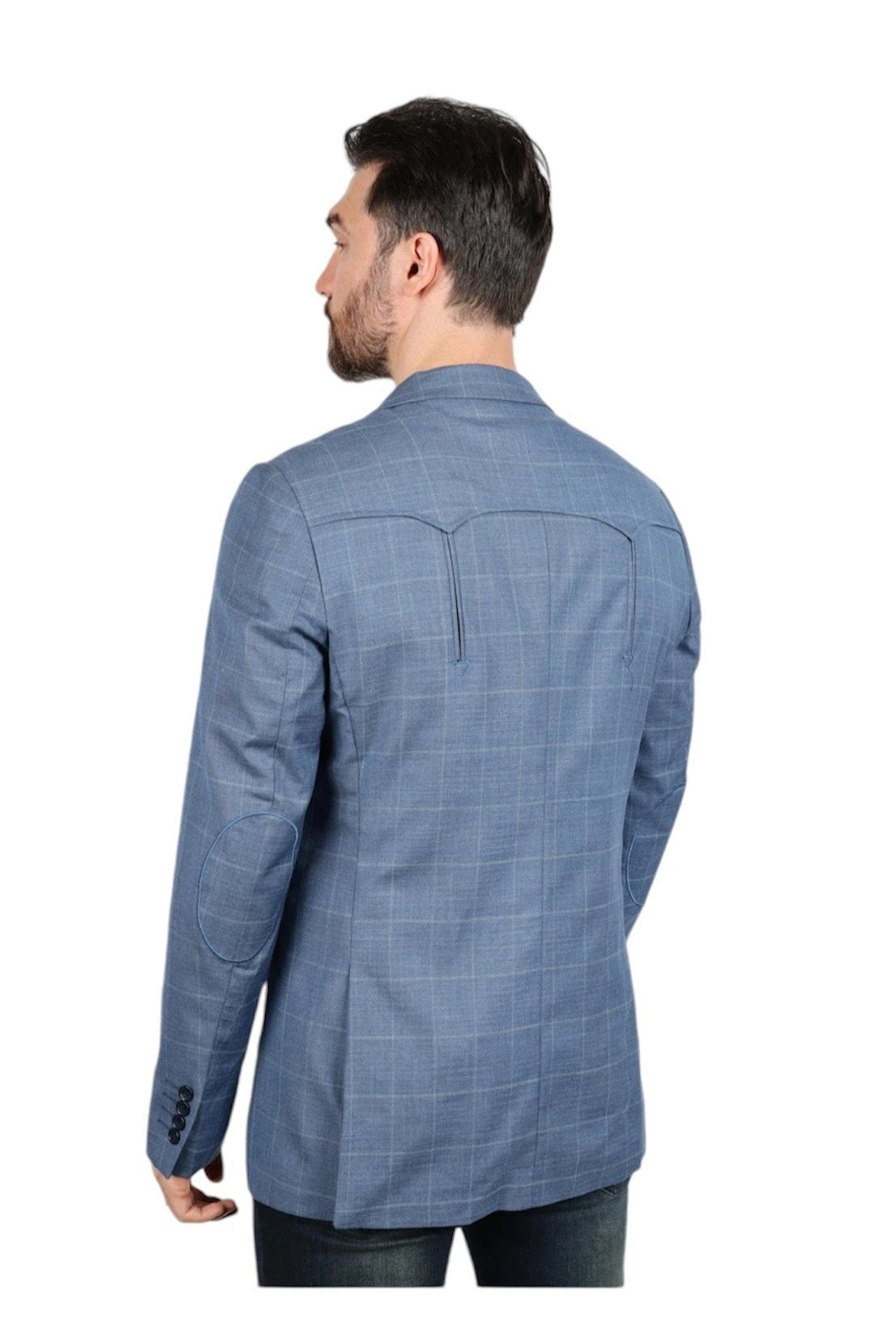 Chaqueta deportiva estilo western para hombre con coderas