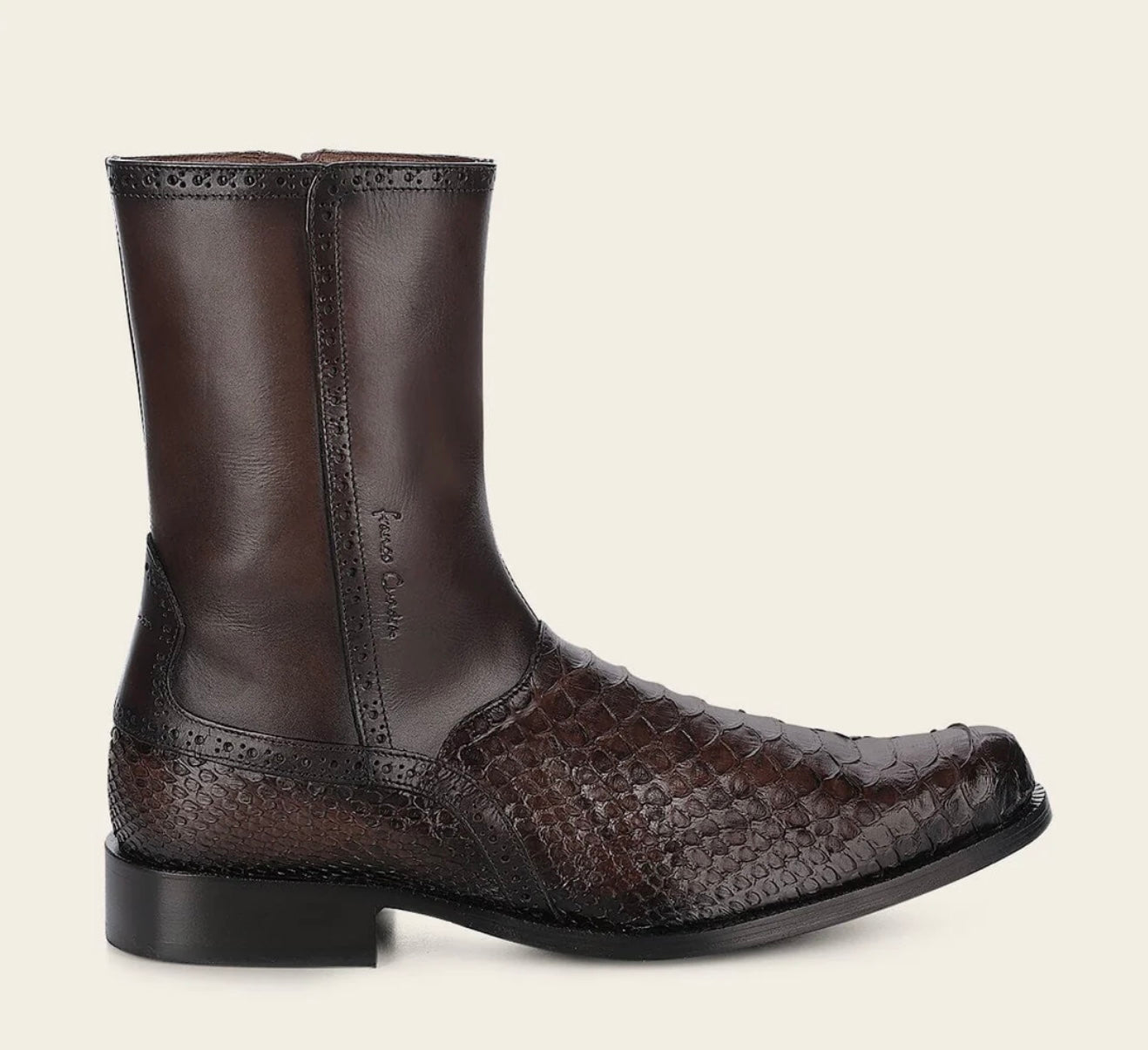 Botas de vestir de piel de pitón para hombre hechas a mano Cuadra