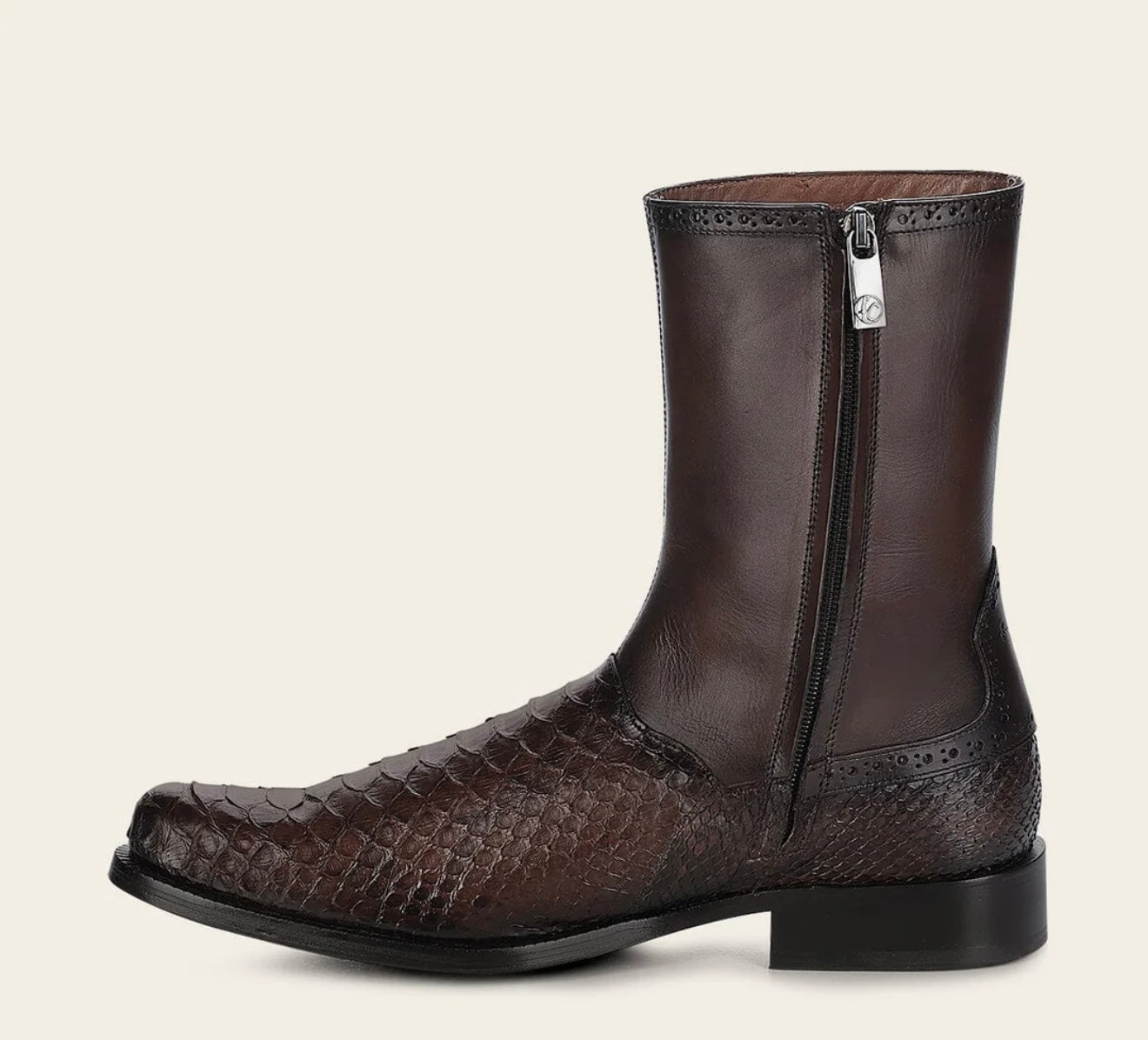 Botas de vestir de piel de pitón para hombre hechas a mano Cuadra