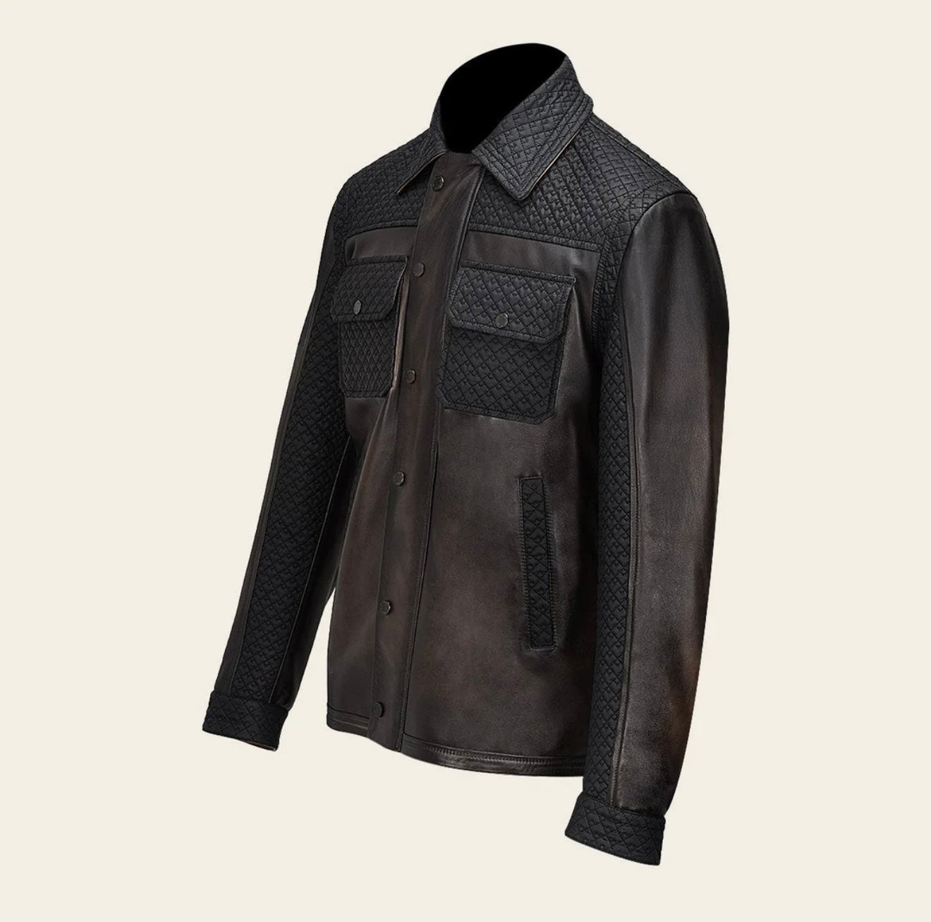 Cuadra Men's Vintage Cappuccino Genuine Leather Jacket