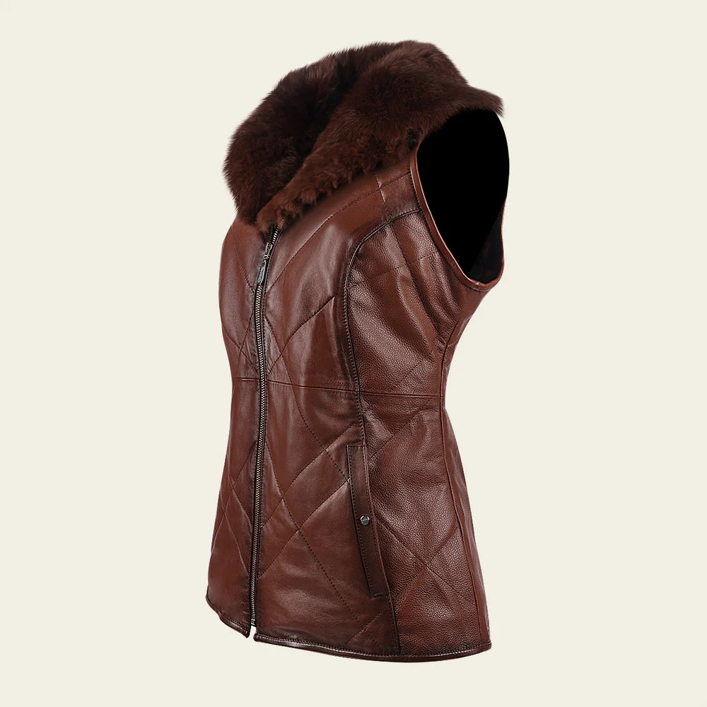 CUADRA Luxury Brown Rabbit Fur Vest