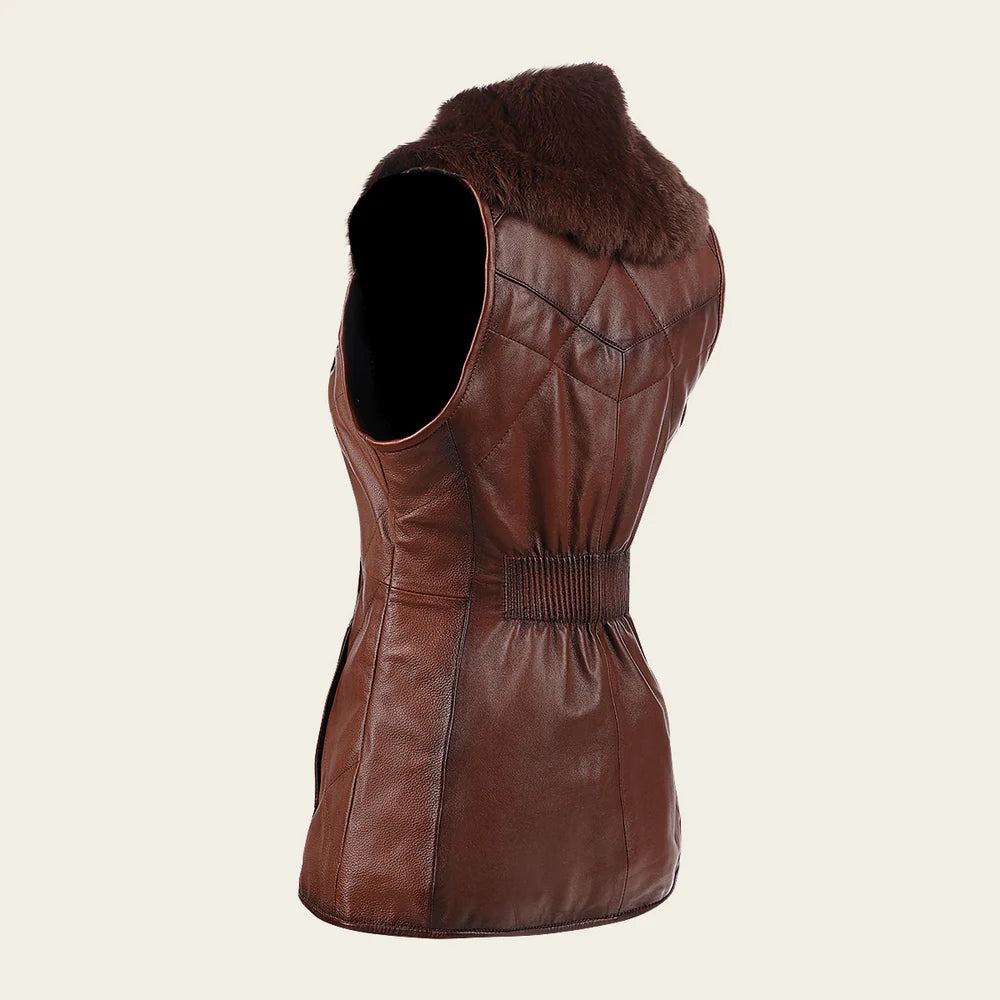 CUADRA Luxury Brown Rabbit Fur Vest