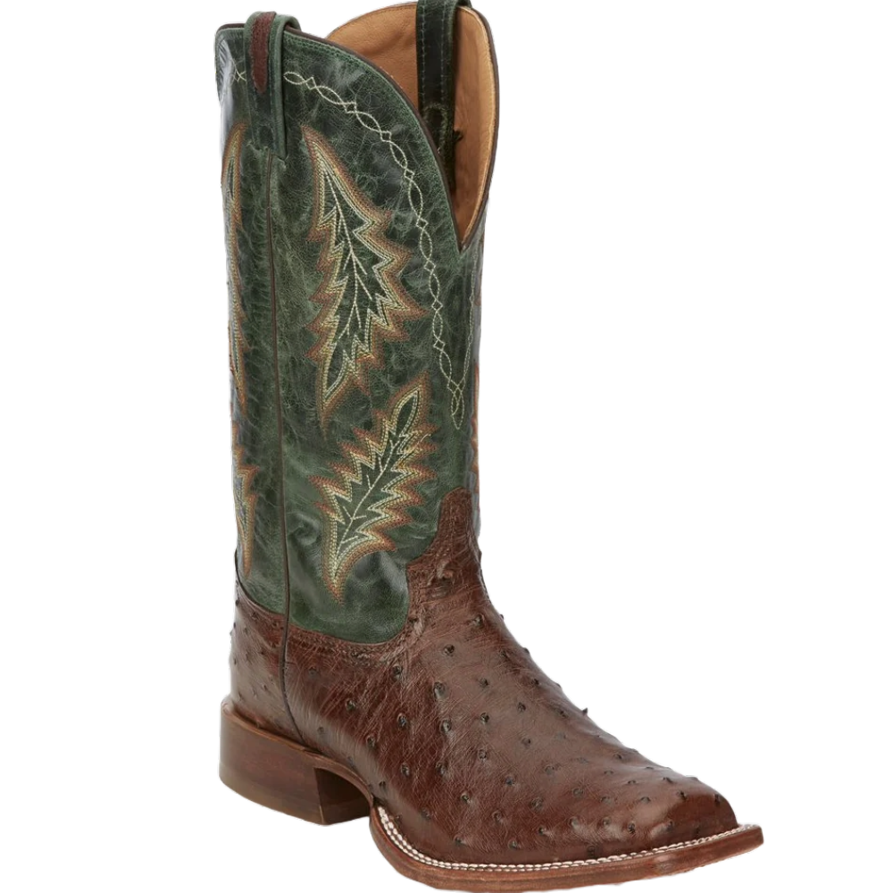 Tony Lama Men's Hayden Bourbon Brown Ostrich Exotic Western Boots